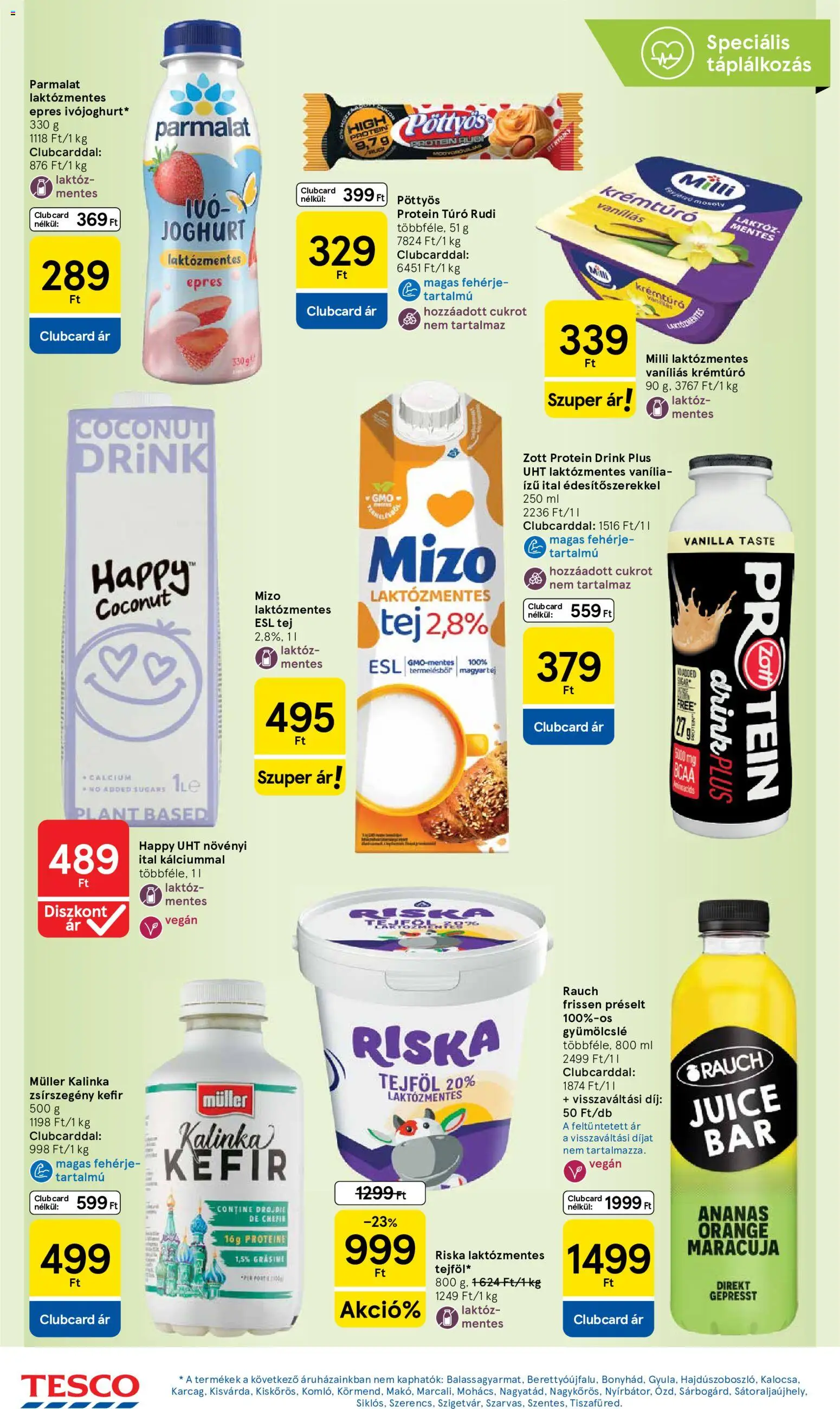 Tesco akciós ujság - amely érvényes a következő dátumtól: 2026.10.01. | Oldal: 10 | Termékek: Riska, Protein, Vegán, Rauch