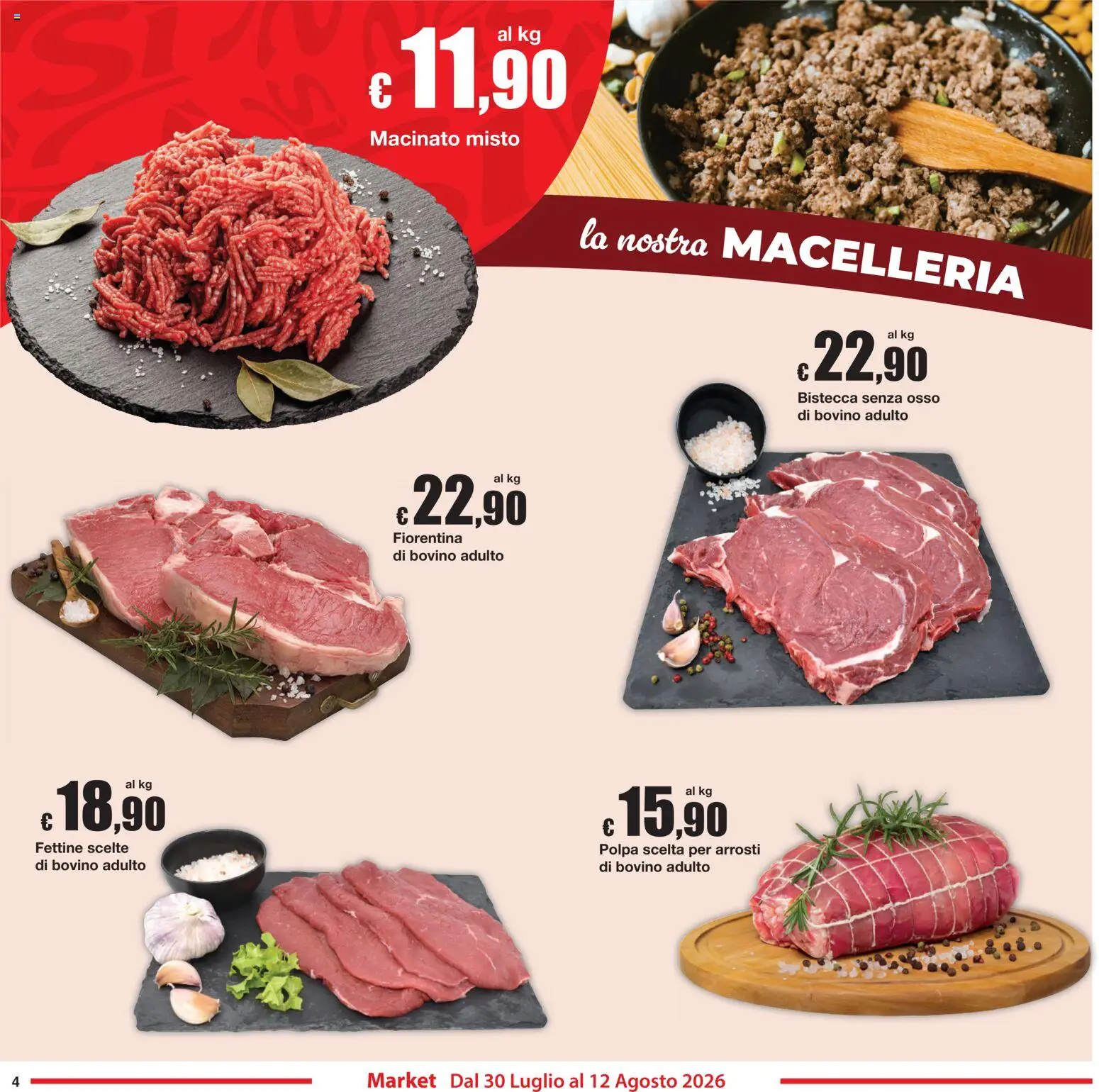 Volantino Sì con Te del 30/07/2026 | Pagina: 4 | Prodotti: Bovino, Macinato