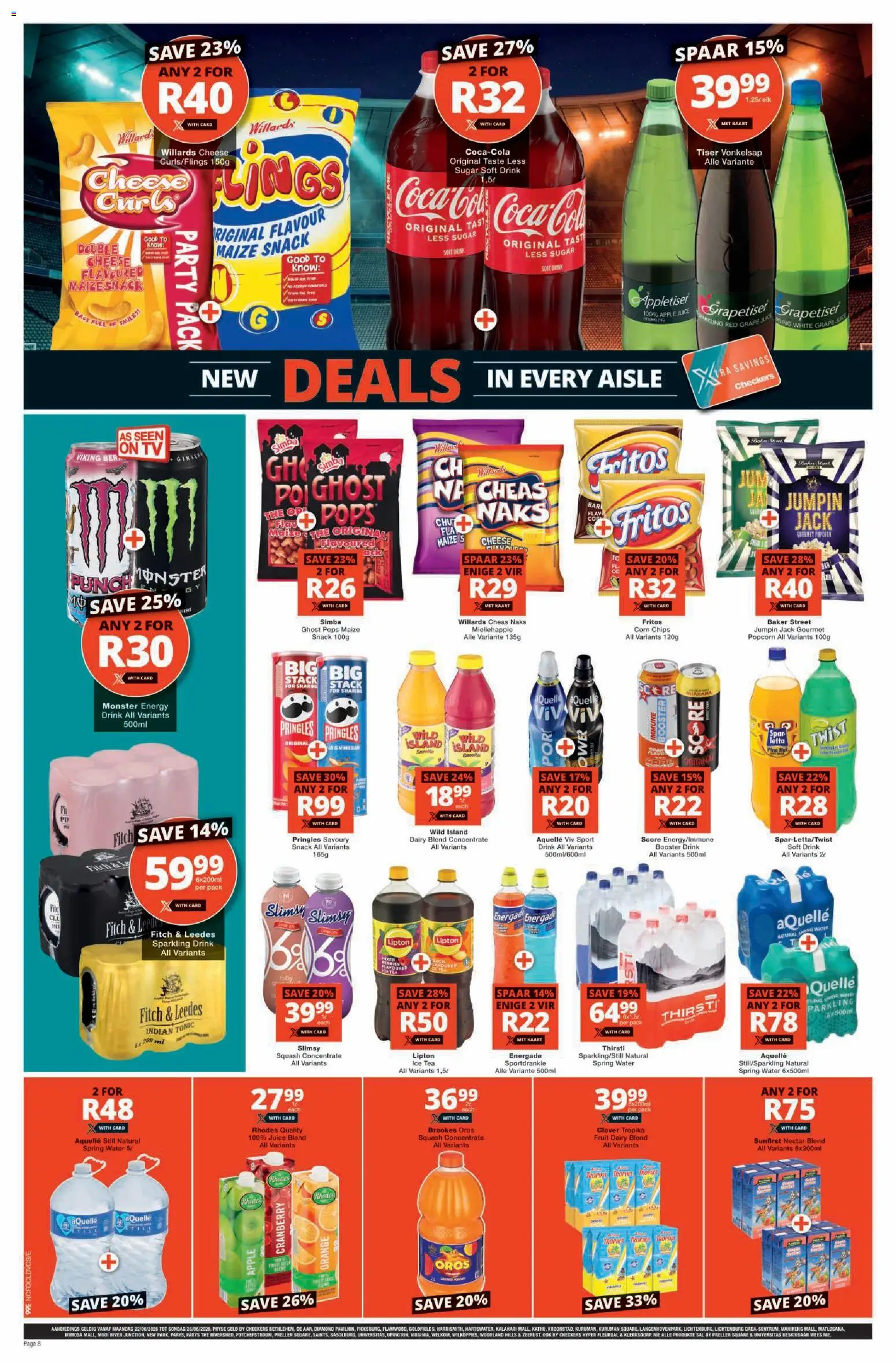 New Checkers catalogue – valid from 22/06/2026 | Page: 8 | Products: TV, Juice, Fruit, Sugar