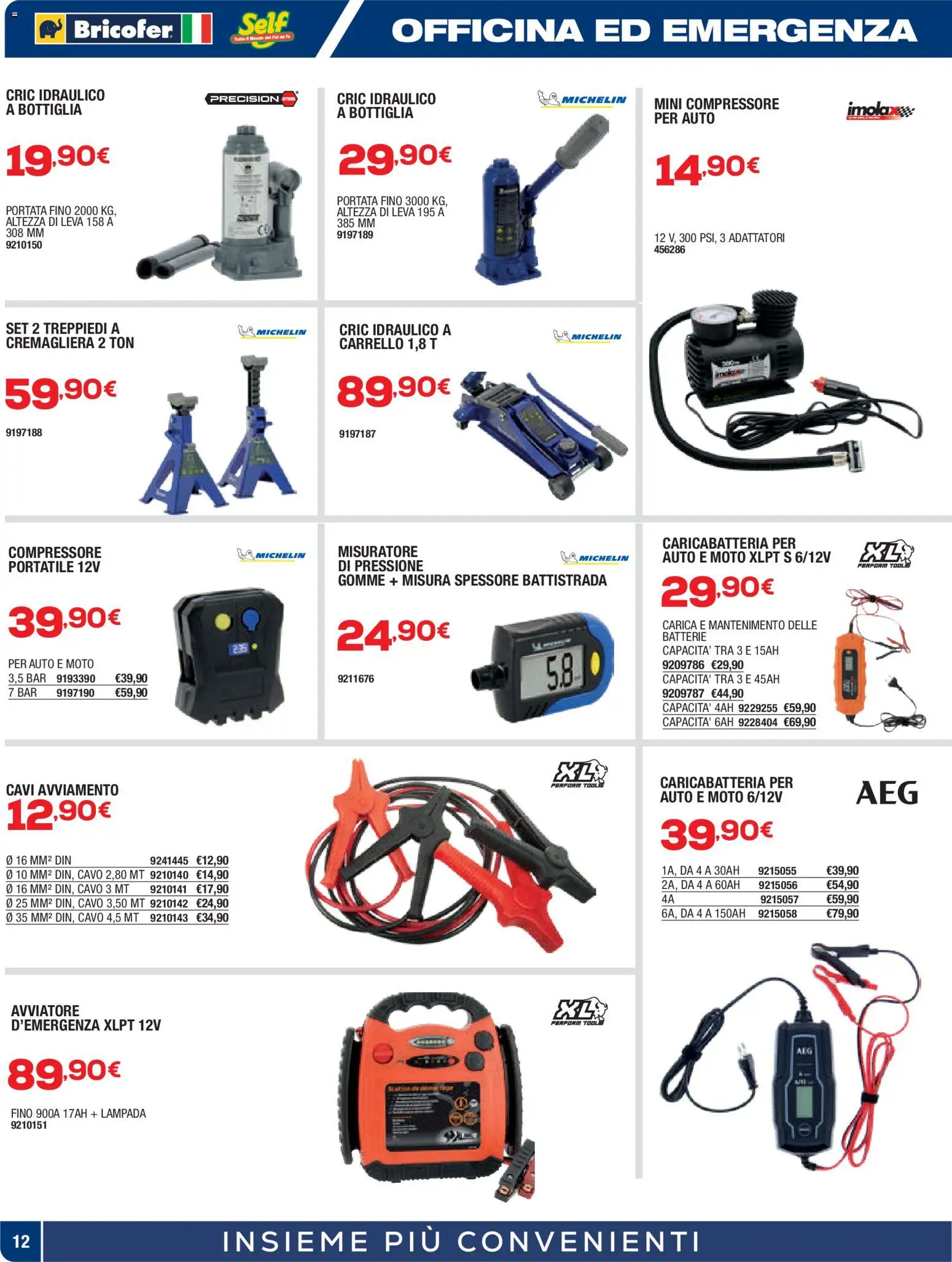 Volantino Bricofer del 22/05/2026 | Pagina: 12 | Prodotti: Compressore, Carrello, Batterie, Lampada