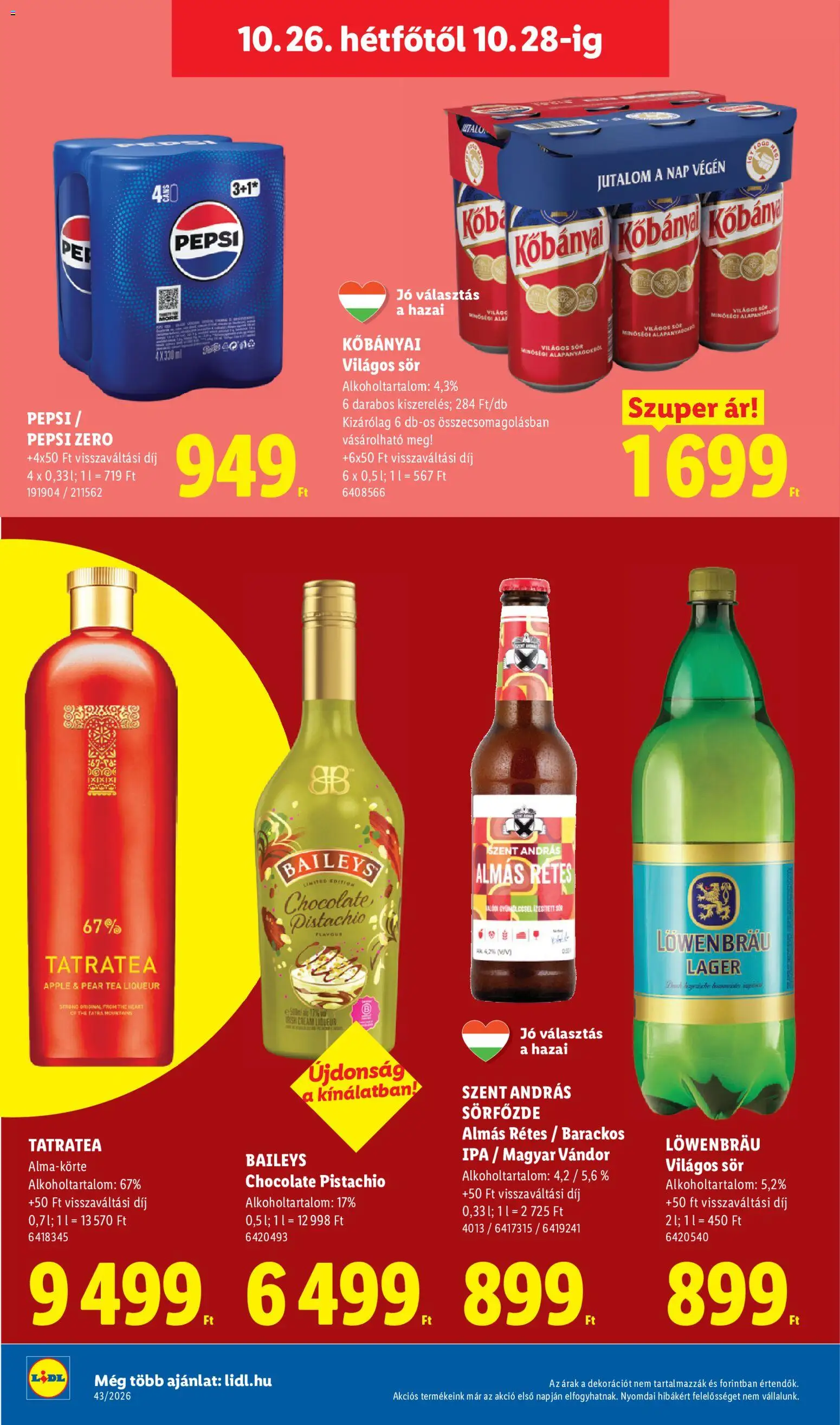 Lidl akciós ujság - amely érvényes a következő dátumtól: 2026.10.22. | Oldal: 72