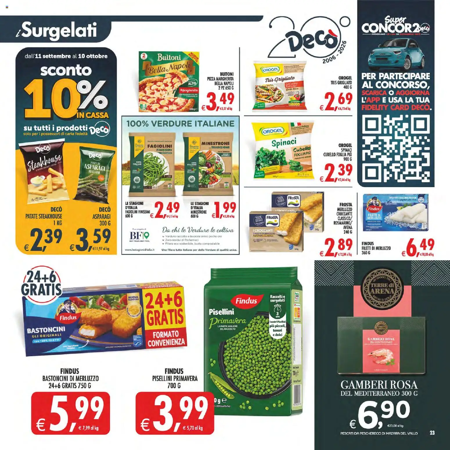 Volantino Decò del 11/09/2026 | Pagina: 24 | Prodotti: Minestrone, Patate, Asparagi, Fagiolini