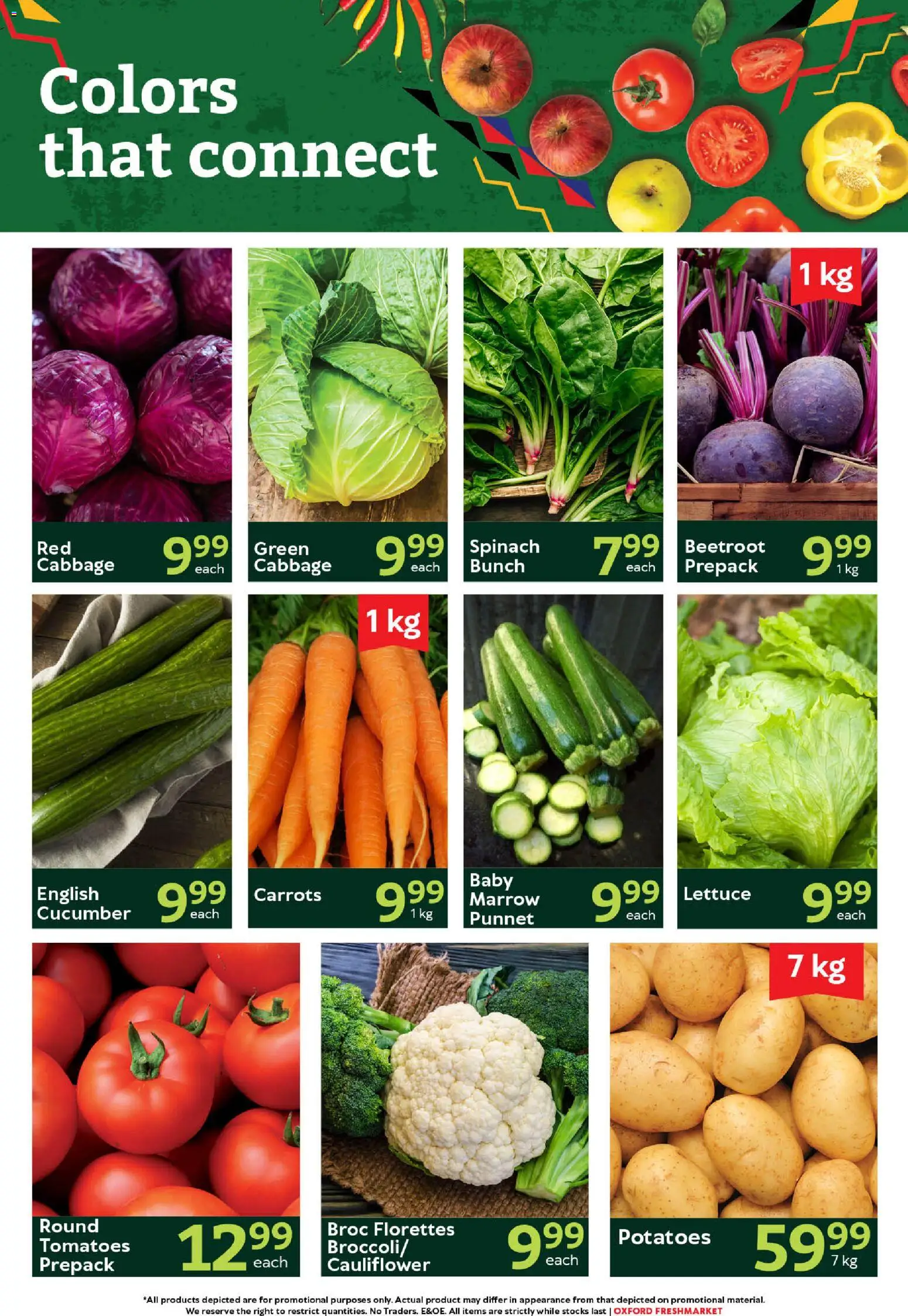 New Oxford Freshmarket catalogue – valid from 08/09/2026 | Page: 4 | Products: Cauliflower, Tomatoes, Potatoes, Lettuce