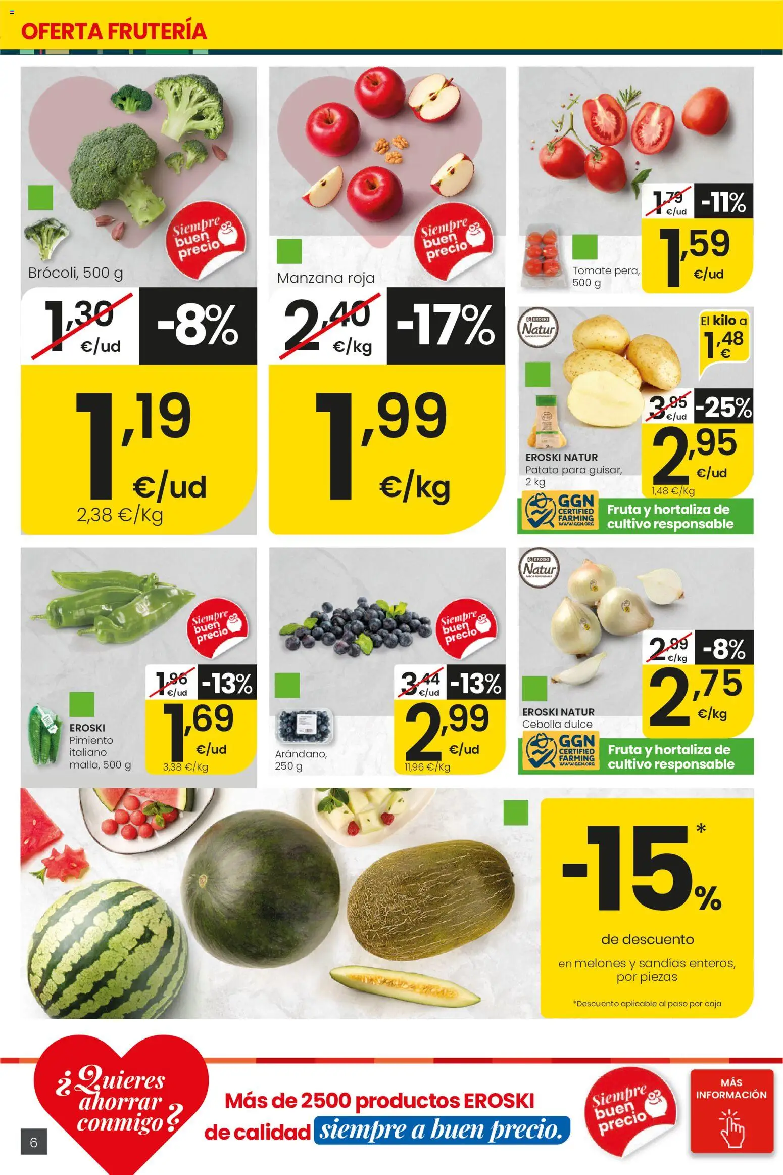 Eroski Nirekin aurreztu nahi Aliprox │ válido desde el 14.05.2026 | Página: 6 | Productos: Κάδος απορρυμάτων, Manzana, Παγωμένο τσάι, Caja