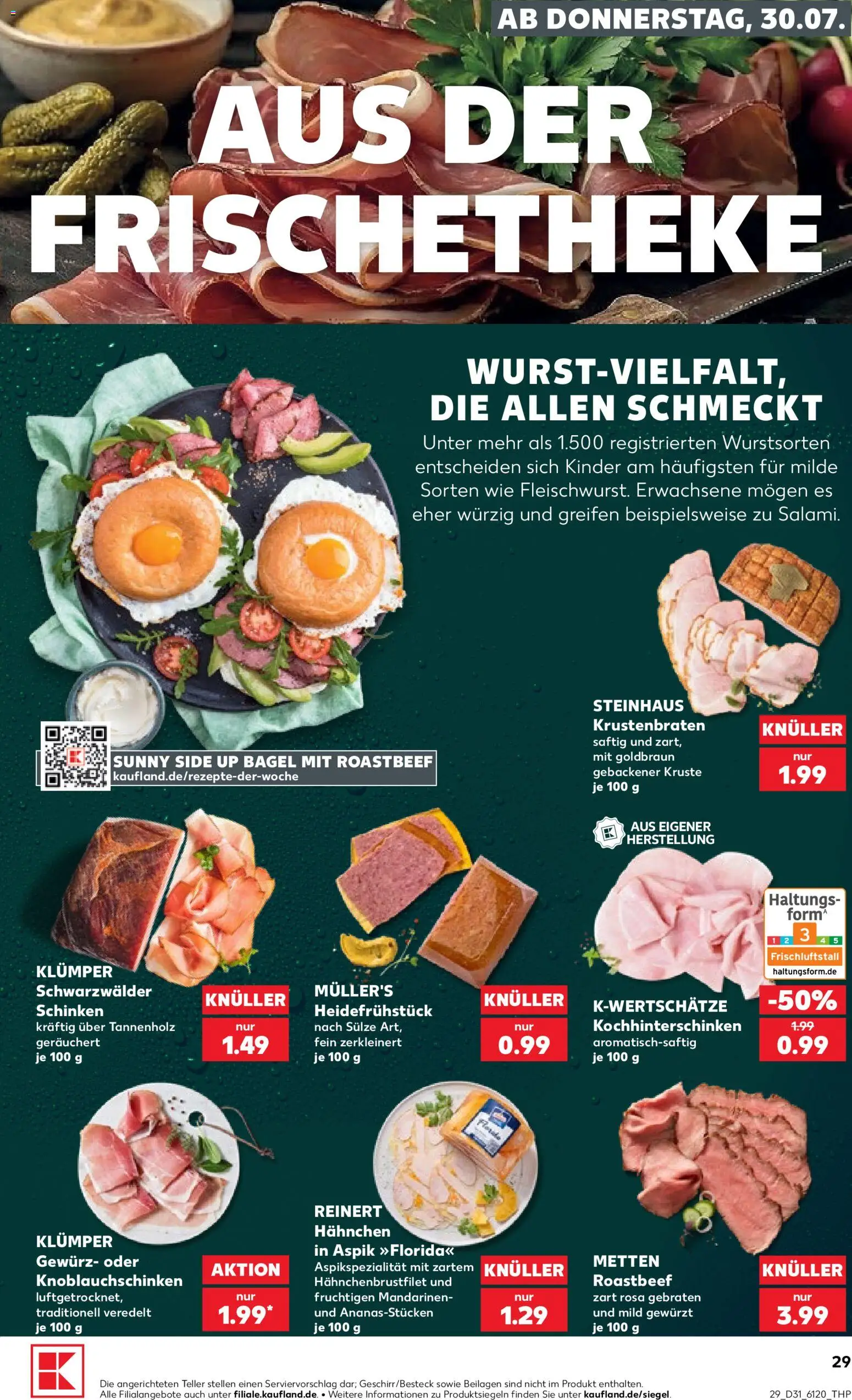 Kaufland Německo leták - Bremen od 30.07.2026 | Strana: 29 | Produkty: Bagel, Forma, Roastbeef, Kinder