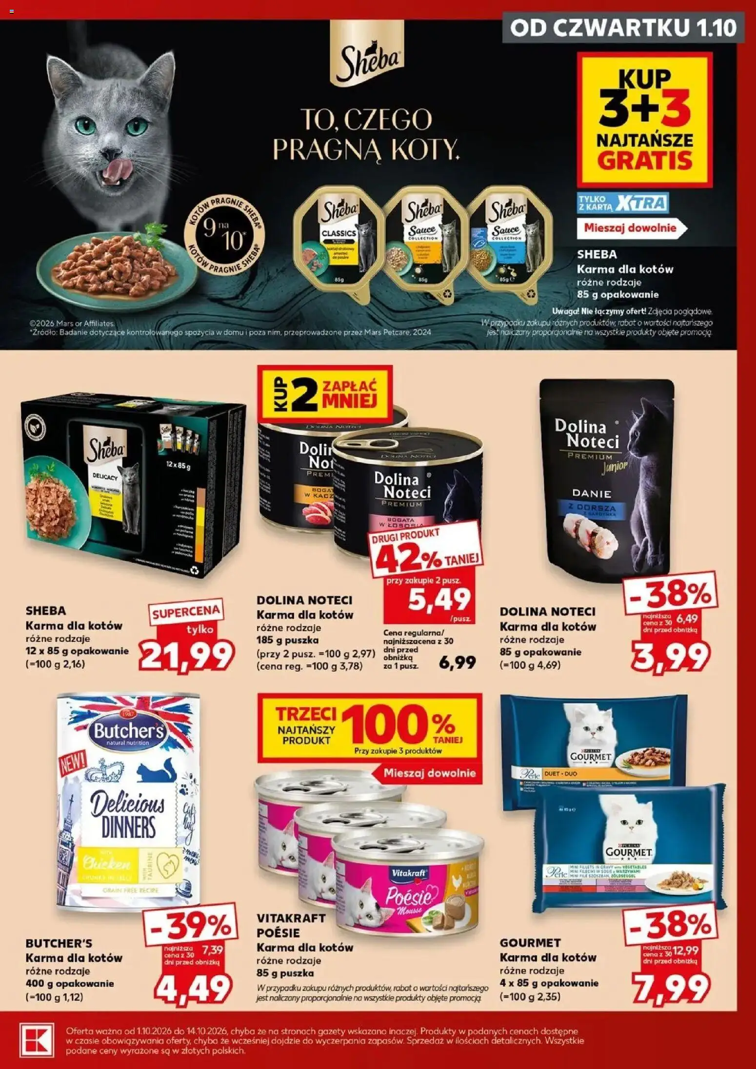 Kaufland gazetka - Zwierzaki od 01.10.2026 - od jutra PDF | Strona: 3 | Produkty: Karta, Sheba, Karma dla kotów, Karma