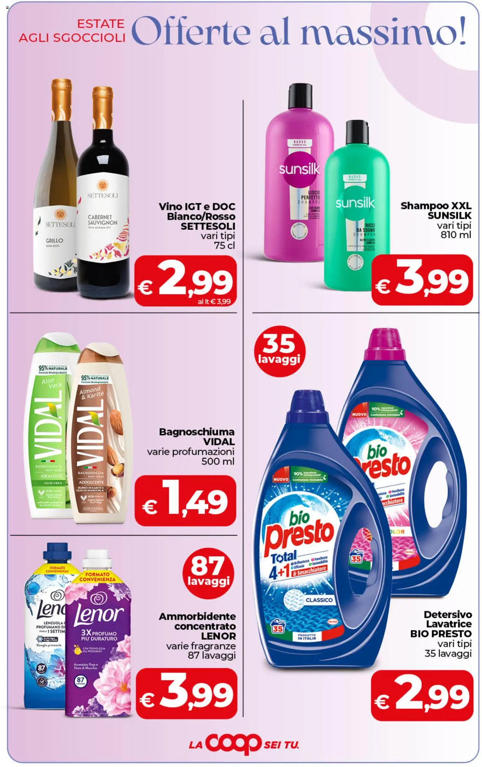 Volantino COOP del 21/08/2026 | Pagina: 5 | Prodotti: Smacchiatore, Lavatrice, Lenzuola, Burro di karité