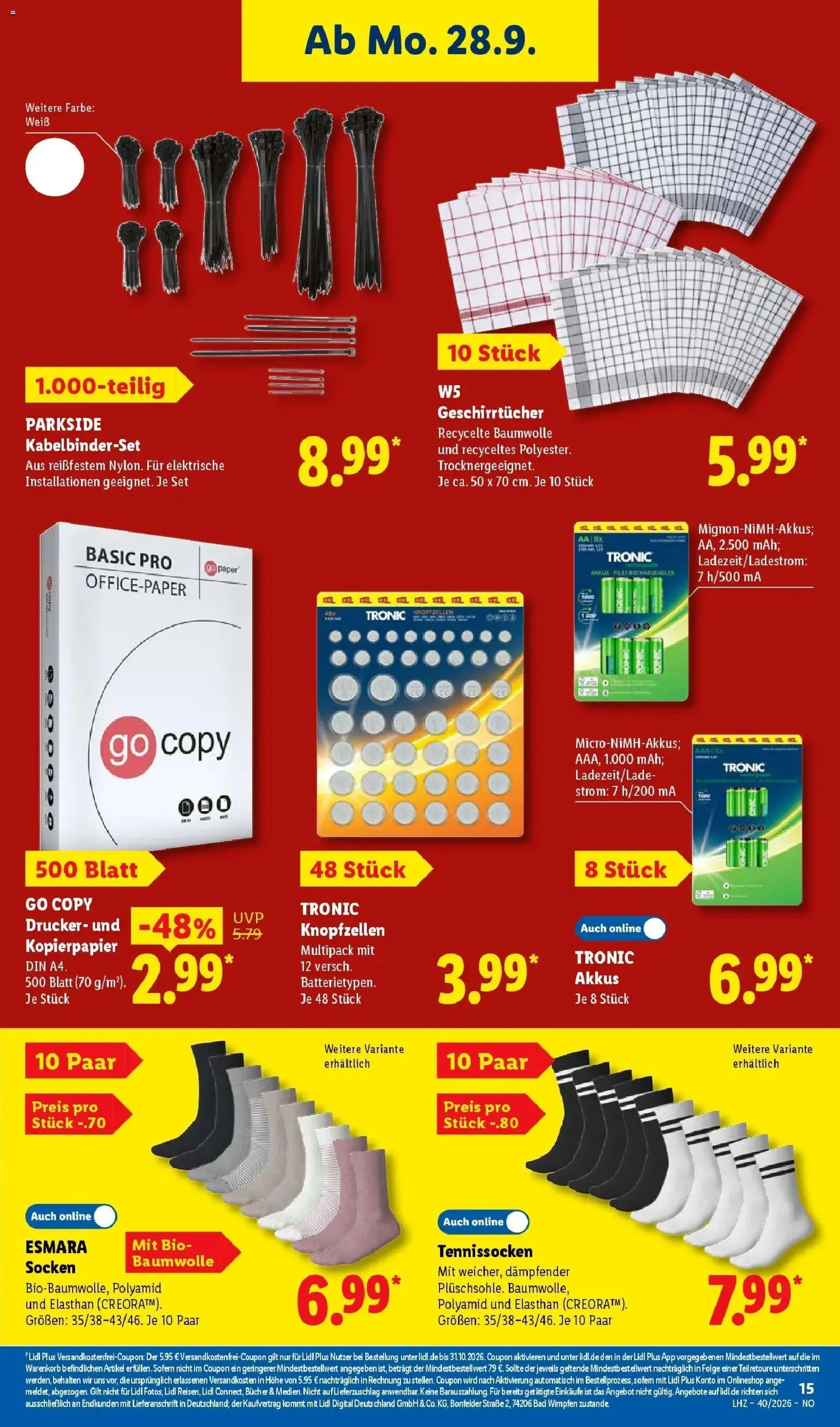 Lidl Prospekt Emlichheim (ab 28.09.2026) zum Blättern » Angebote | Seite: 31 | Produkte: Bad, Socken, Drucker