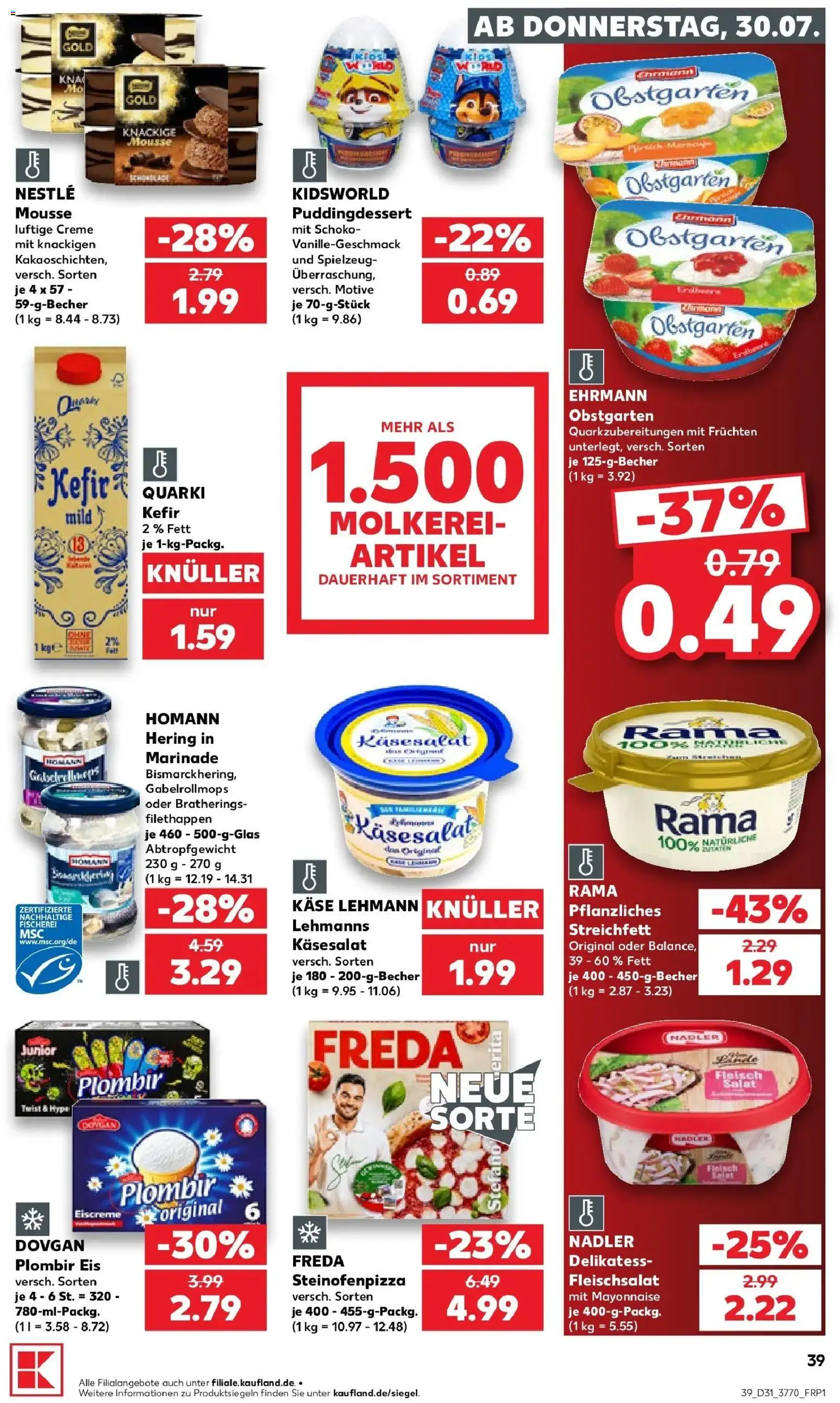 Kaufland Prospekt Finsterwalde – gültig ab 30.07.2026 | Seite: 39 | Produkte: Rama, Eiscreme, Fleisch, Eis