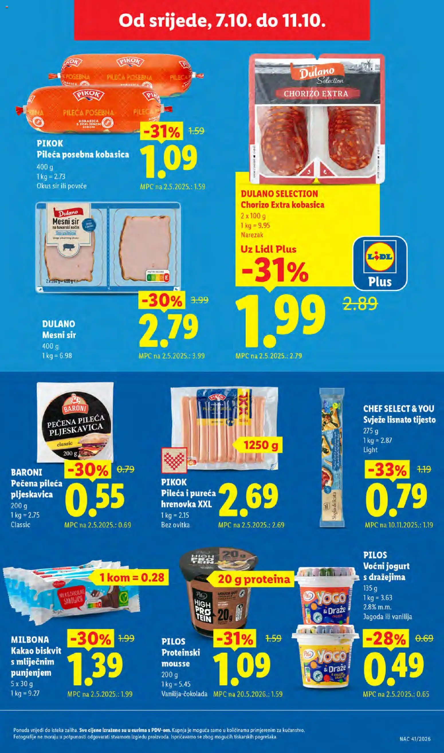 Lidl katalog | vrijedi od 05.10.2026 | Stranica: 59 | Proizvodi: Pilos, Povrće, Kobasica, Biskvit