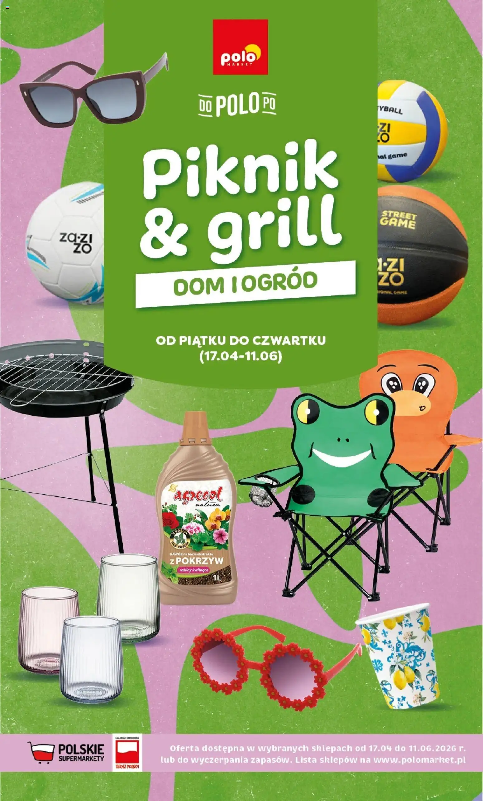 POLOmarket gazetka - Piknik & grill od 17.04.2026 | Strona: 1 | Produkty: Grill, Rosliny