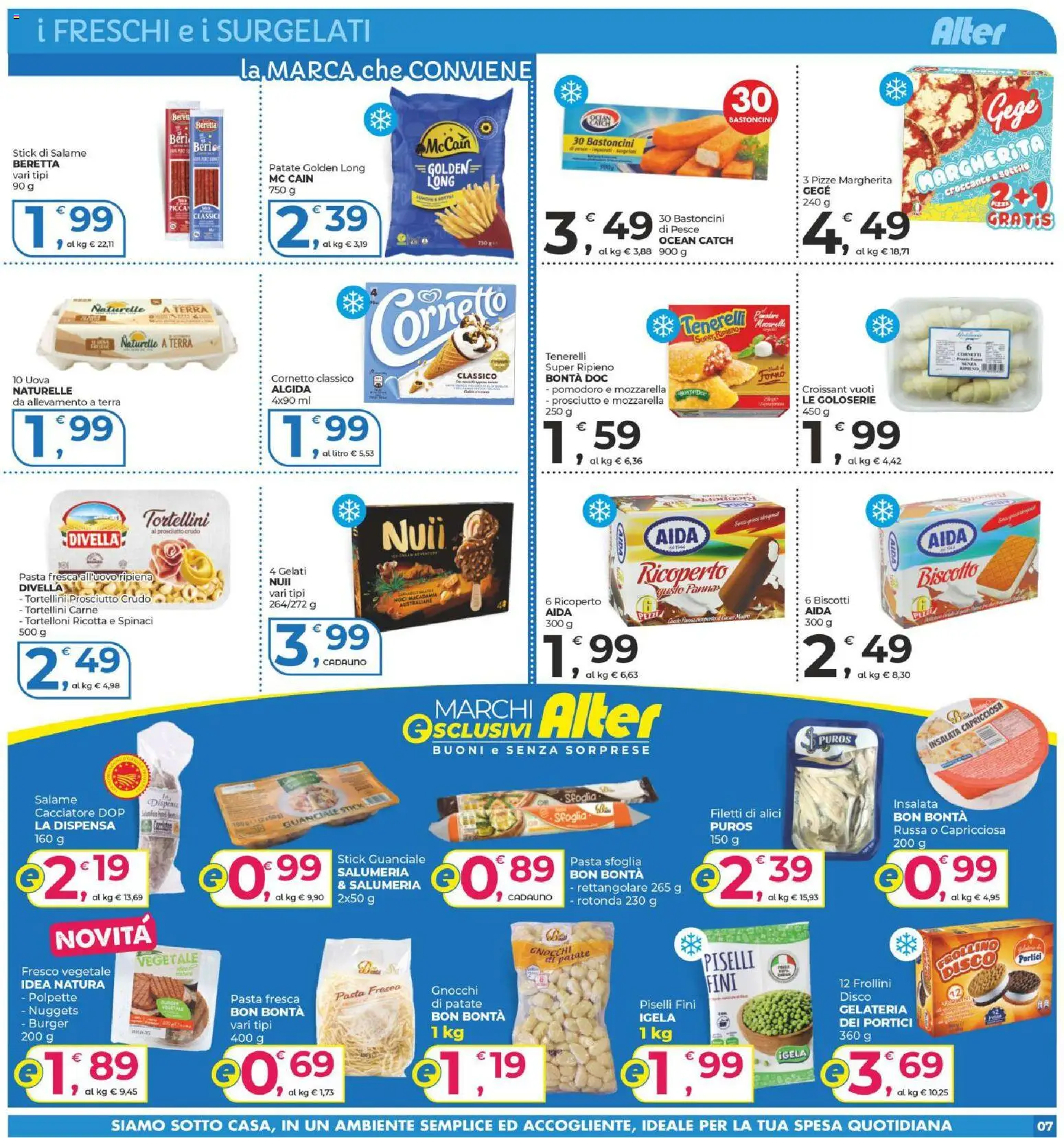 Volantino Alter Discount del 15.05.2026 | Pagina: 7 | Prodotti: Pesce, Cornetto, Alici, Polpette