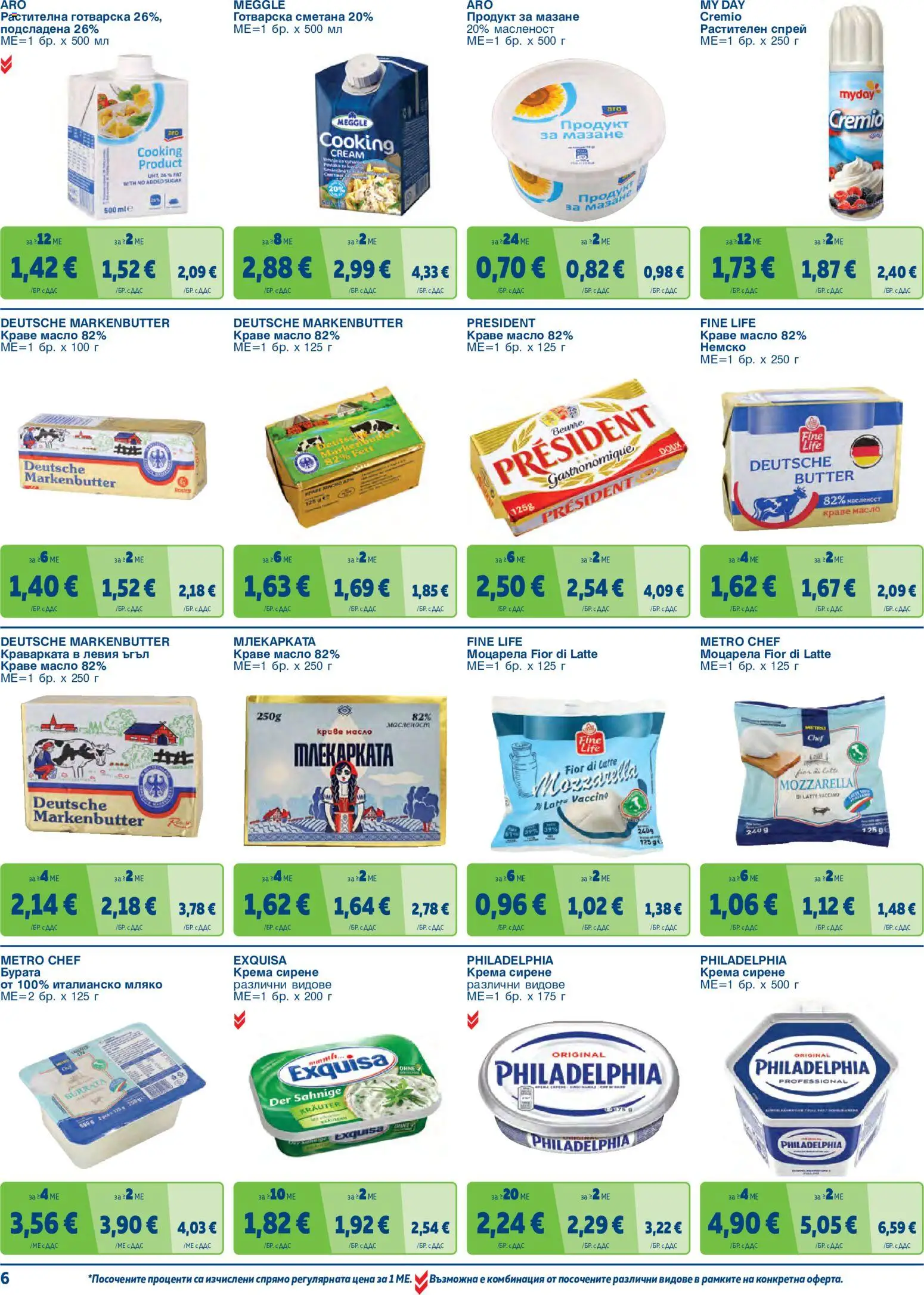 {H1} | Страница: 6 | Продукти: Сметана, Краве, Сирене, Моцарела