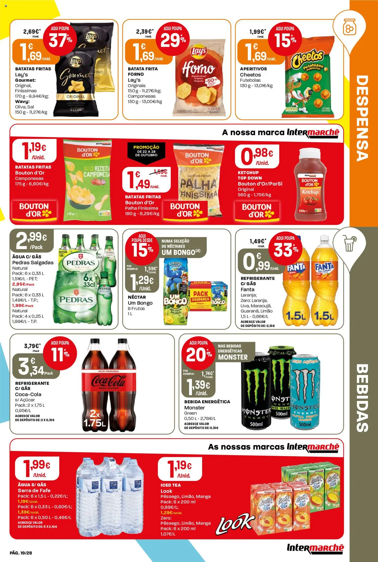 Intermarché folheto Contact │ válido de 22/10/2026 | Página: 19 | Produtos: Açúcar, Ketchup, Batatas fritas, Bebida