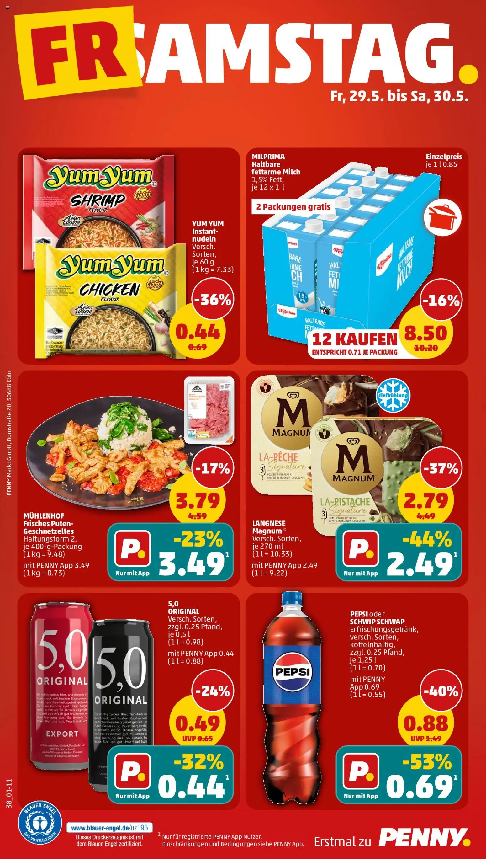 Penny Prospekt – gültig ab 26.05.2026 | Seite: 40 | Produkte: Langnese, Bier, Pepsi, Nudeln