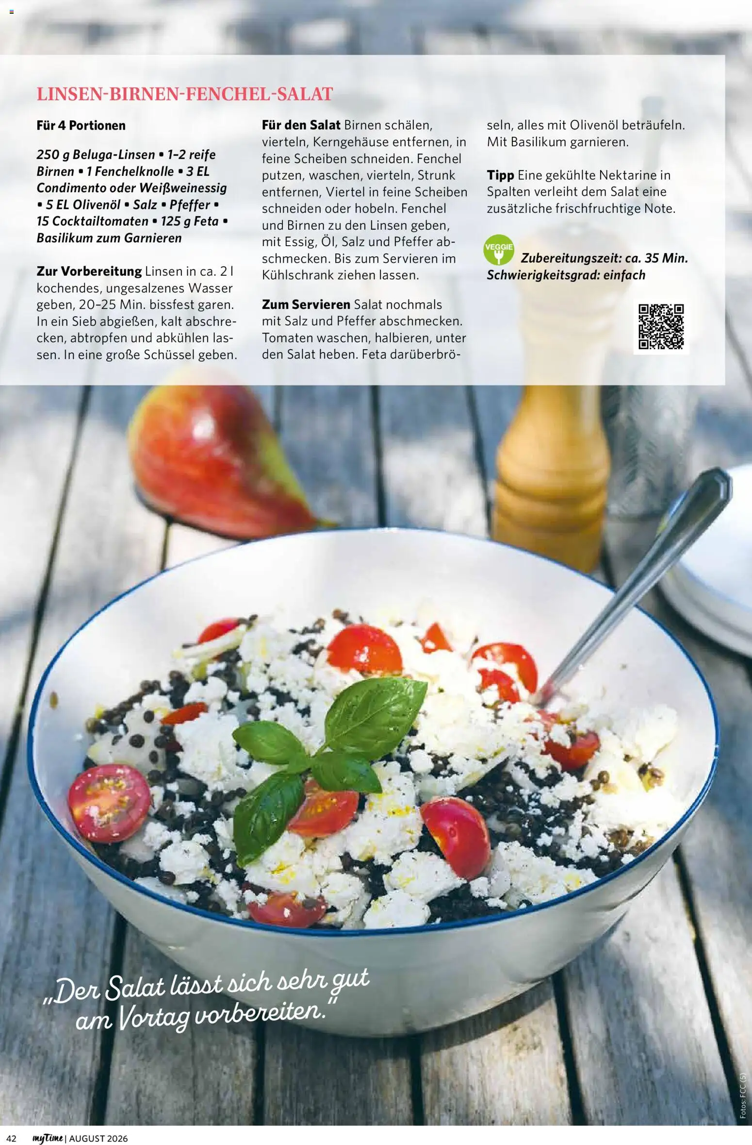 Famila Nordwest myTime August 2026 – gültig ab 01.08.2026 | Seite: 42 | Produkte: Tomaten, Wasser, Salz, Nektarine