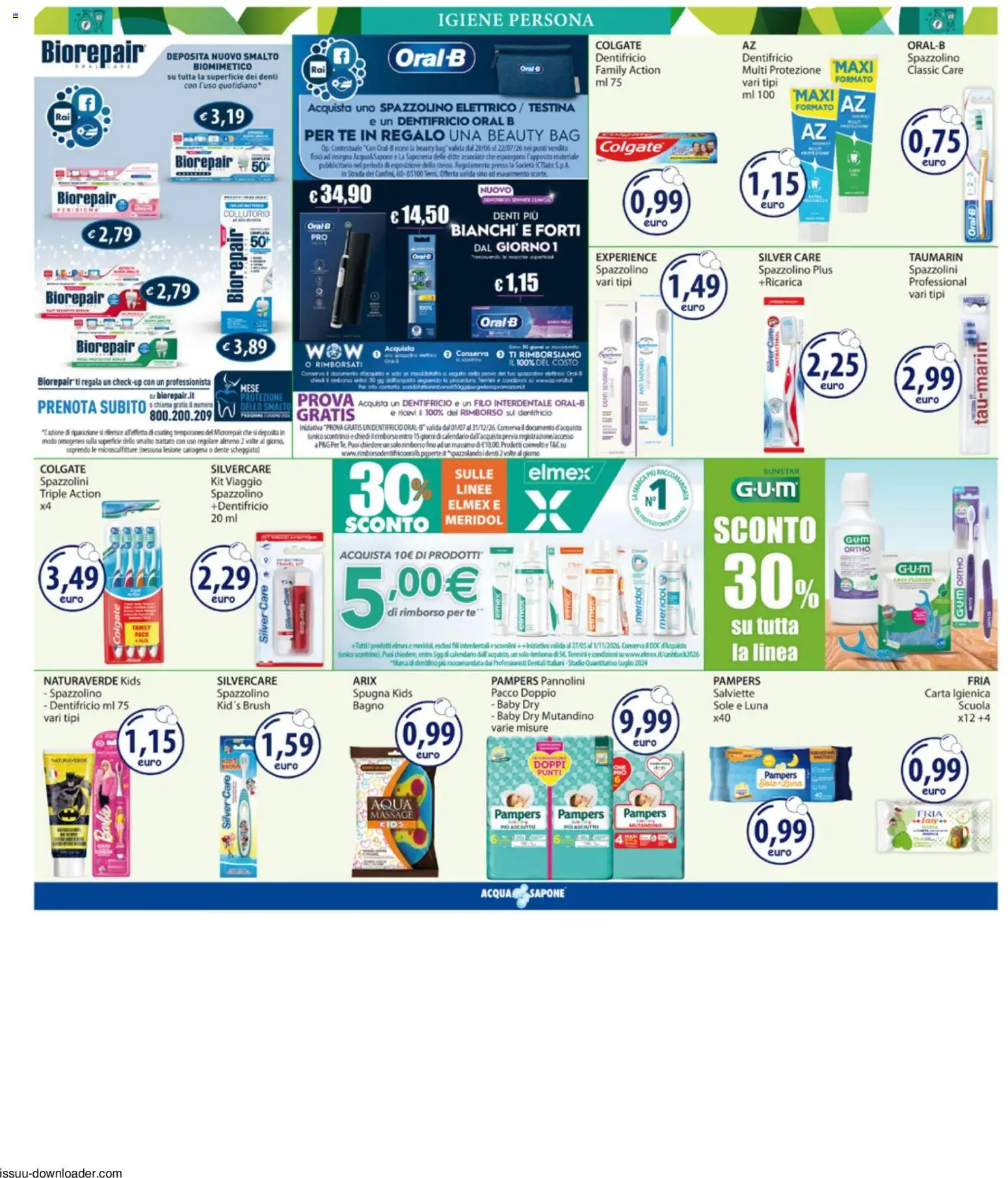 Volantino Acqua e Sapone del 29/06/2026 | Pagina: 9 | Prodotti: Carta igienica, Dentifricio, Filo interdentale, Bagno