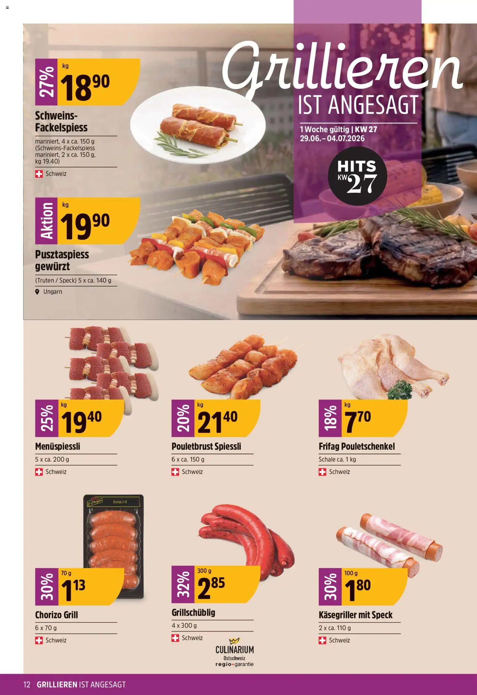 TopCC aktionen – gültig ab 29.06.2026 | Seite: 12 | Produkte: Pouletbrust, Grill