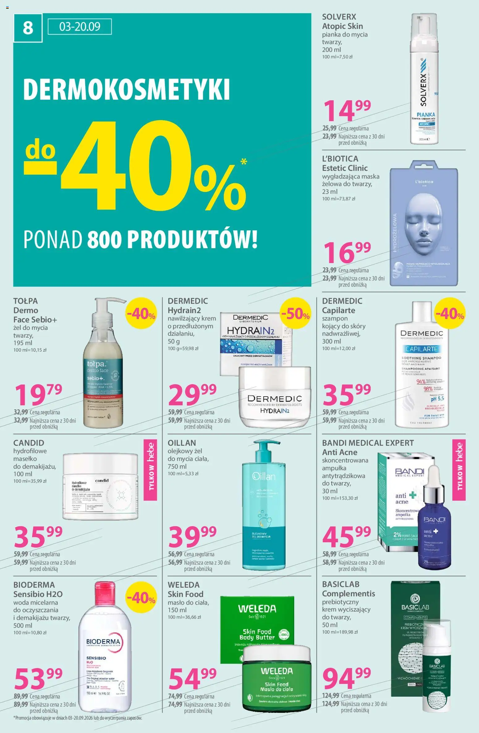 Hebe gazetka od 14.09.2026 | Strona: 8 | Produkty: Szampon, Body, Maska, Woda micelarna