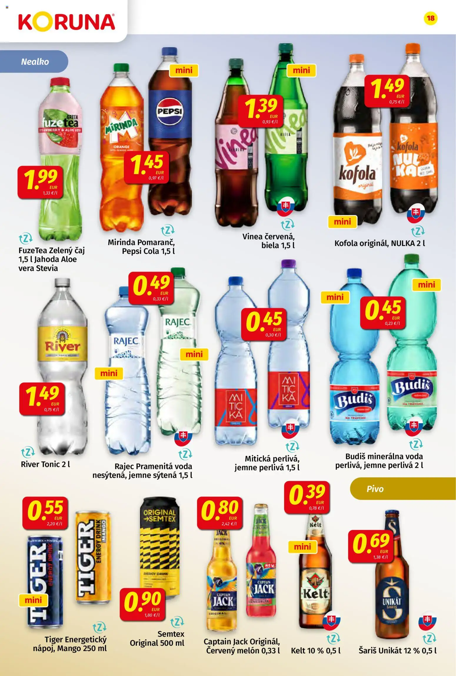 Nové Koruna akcie – leták je platný od 11.09.2026 | Strana: 18 | Produkty: Čaj, Kofola, Zelený čaj, Vinea