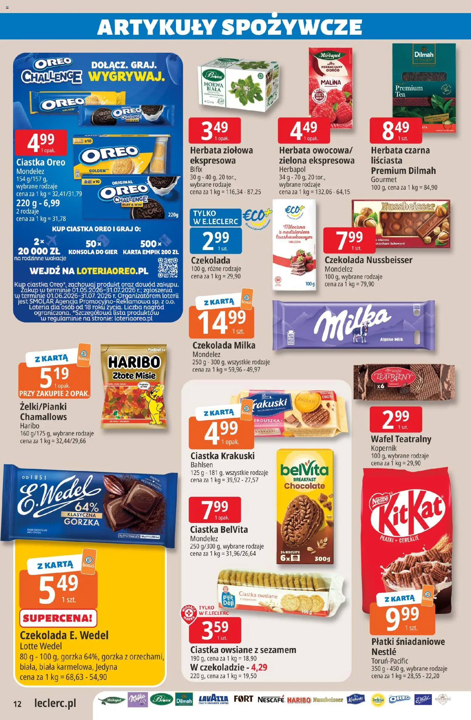 E.Leclerc gazetka - Wrocław od 02.06.2026 | Strona: 12 | Produkty: Lavazza, Milka, Konsola, Ciastka owsiane