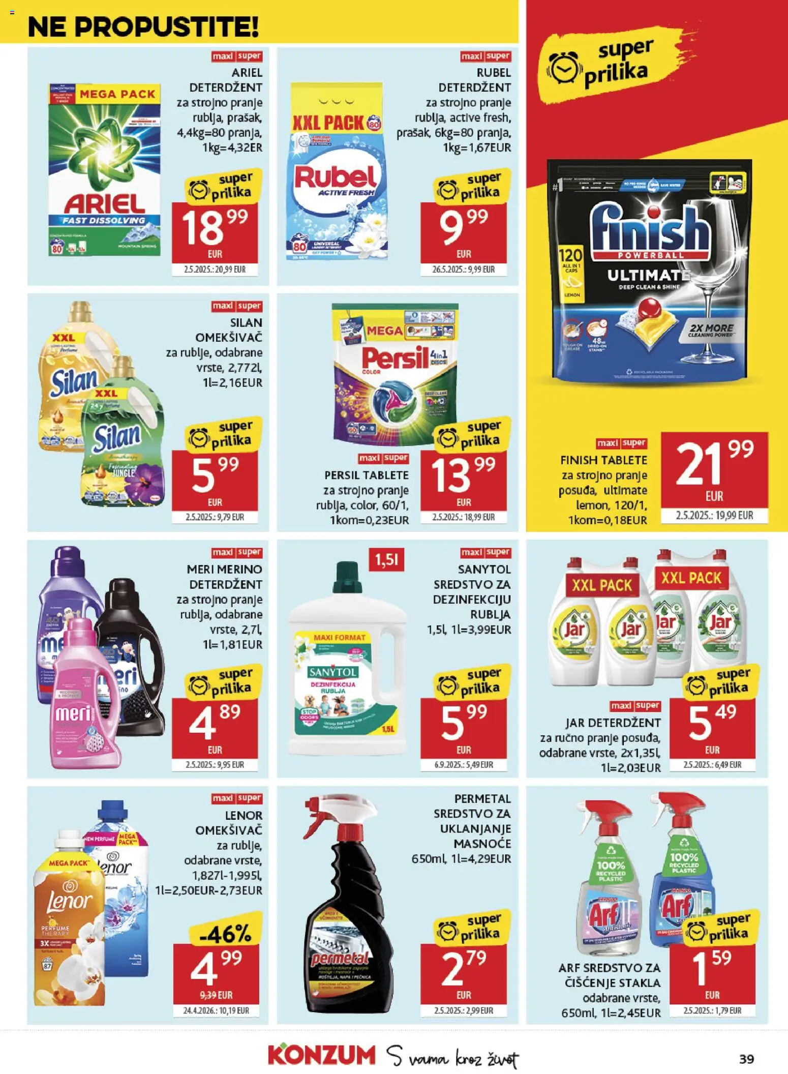 Konzum HR akciós ujság - amely érvényes a következő dátumtól: 10.06.2026 | Oldal: 38 | Termékek: Ariel, Persil
