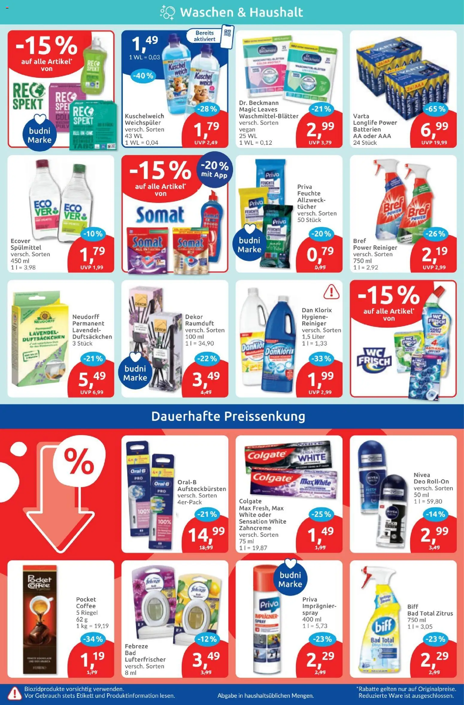 Budni Prospekt – gültig ab 26.10.2026 | Seite: 4 | Produkte: Batterien, Bad, Weichspüler, Lavendel