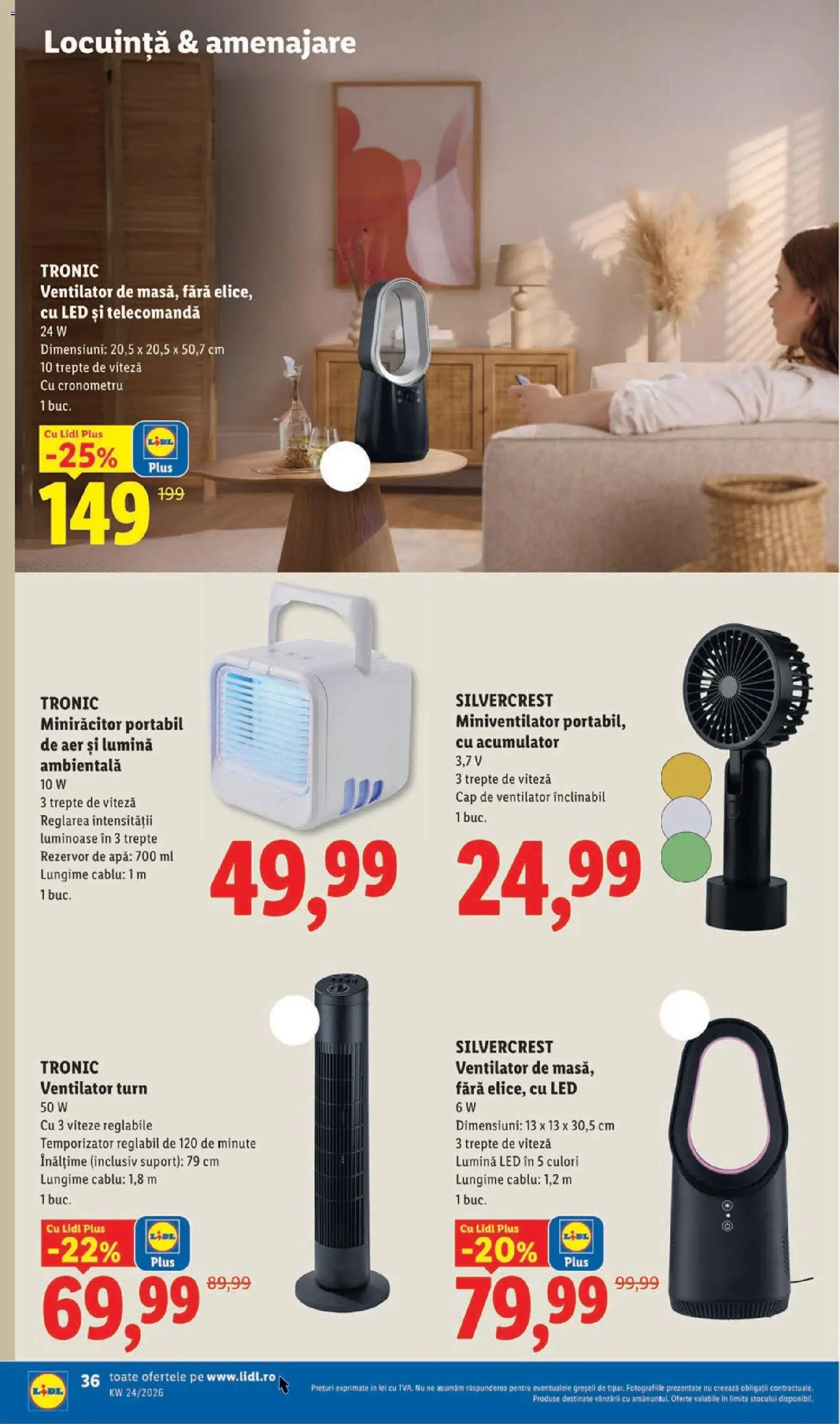 Noul catalog Lidl – valabil de la 08.06.2026 | Pagină: 36 | Produse: Tavuk suyu, Ventilator, Babak, Apă