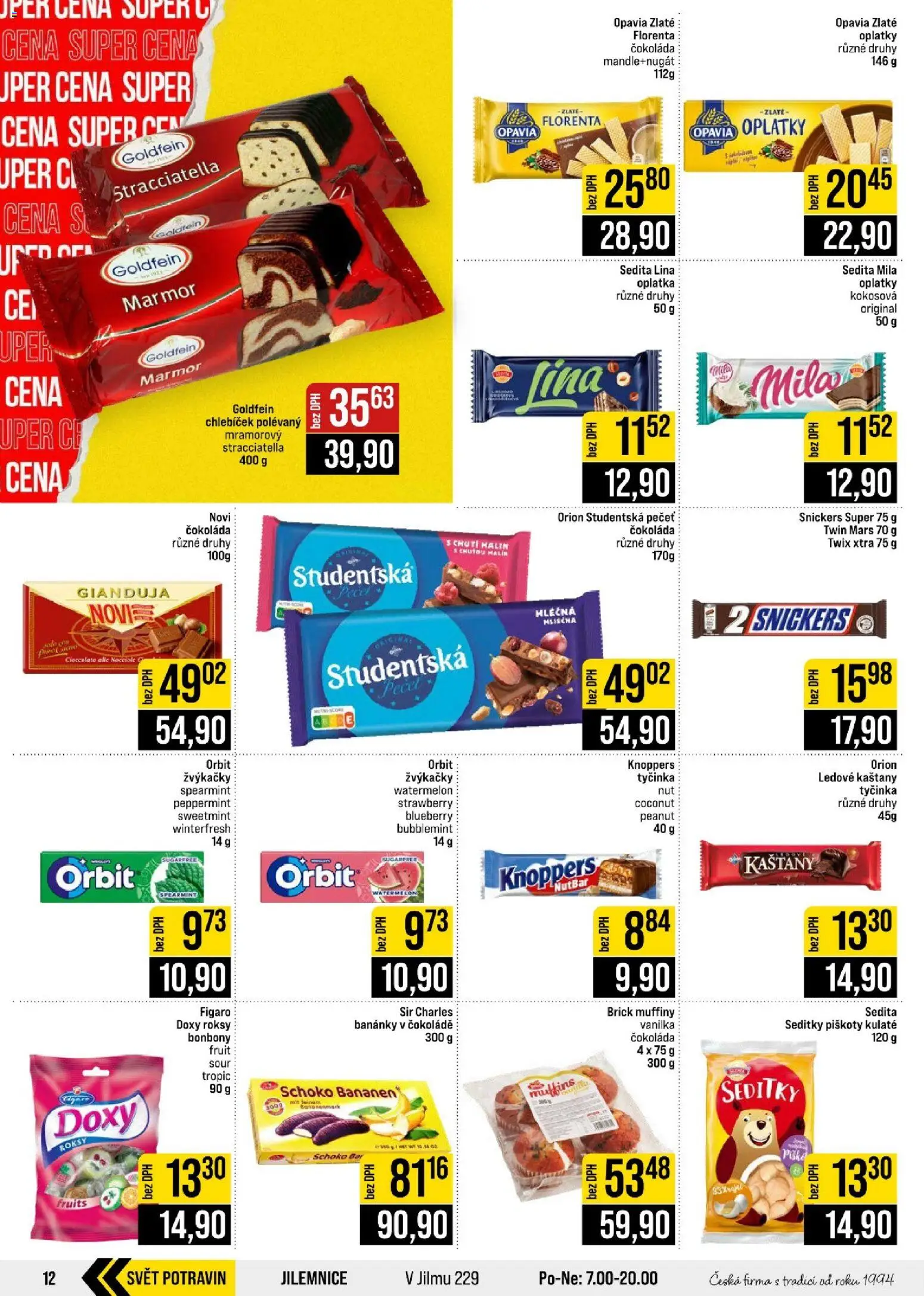 Jip leták - Cash & Carry od 26.08.2026 | Strana: 12 | Produkty: Knoppers, Bonbóny, Muffiny, Studentská pečeť
