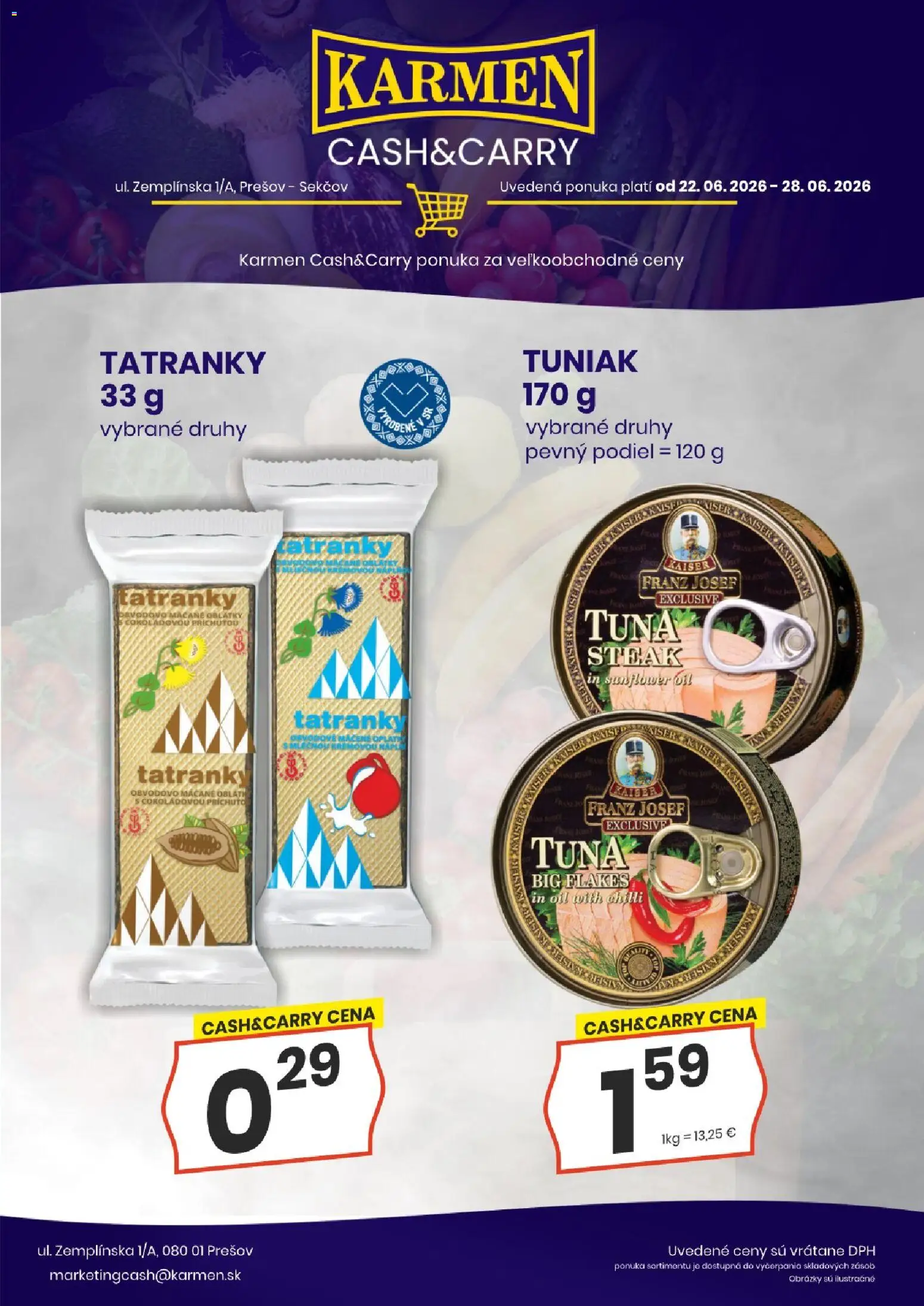 Nové KARMEN CBA akcie – leták je platný od 22.06.2026 | Strana: 5 | Produkty: Tuniak, Chilli, Steak
