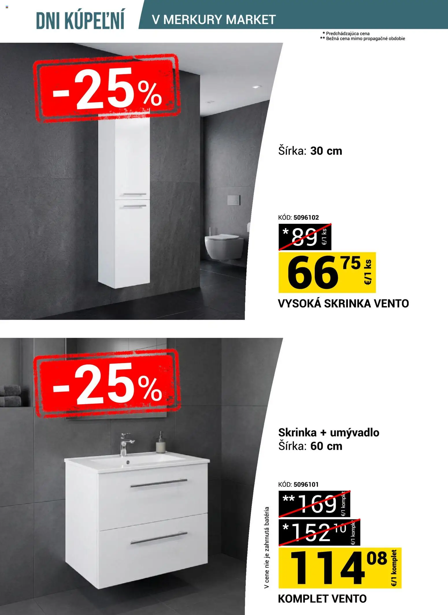 Nové Merkury Market akcie – leták je platný od 18.07.2026 | Strana: 12 | Produkty: Skrinka, Umývadlo, Batéria
