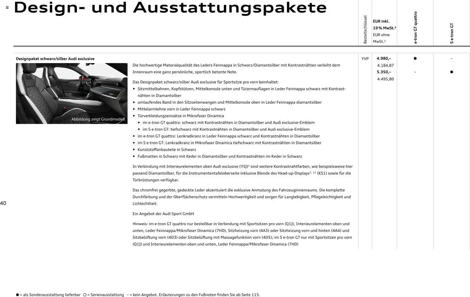 Audi e-tron GT – gültig ab 02.10.2026 | Seite: 40