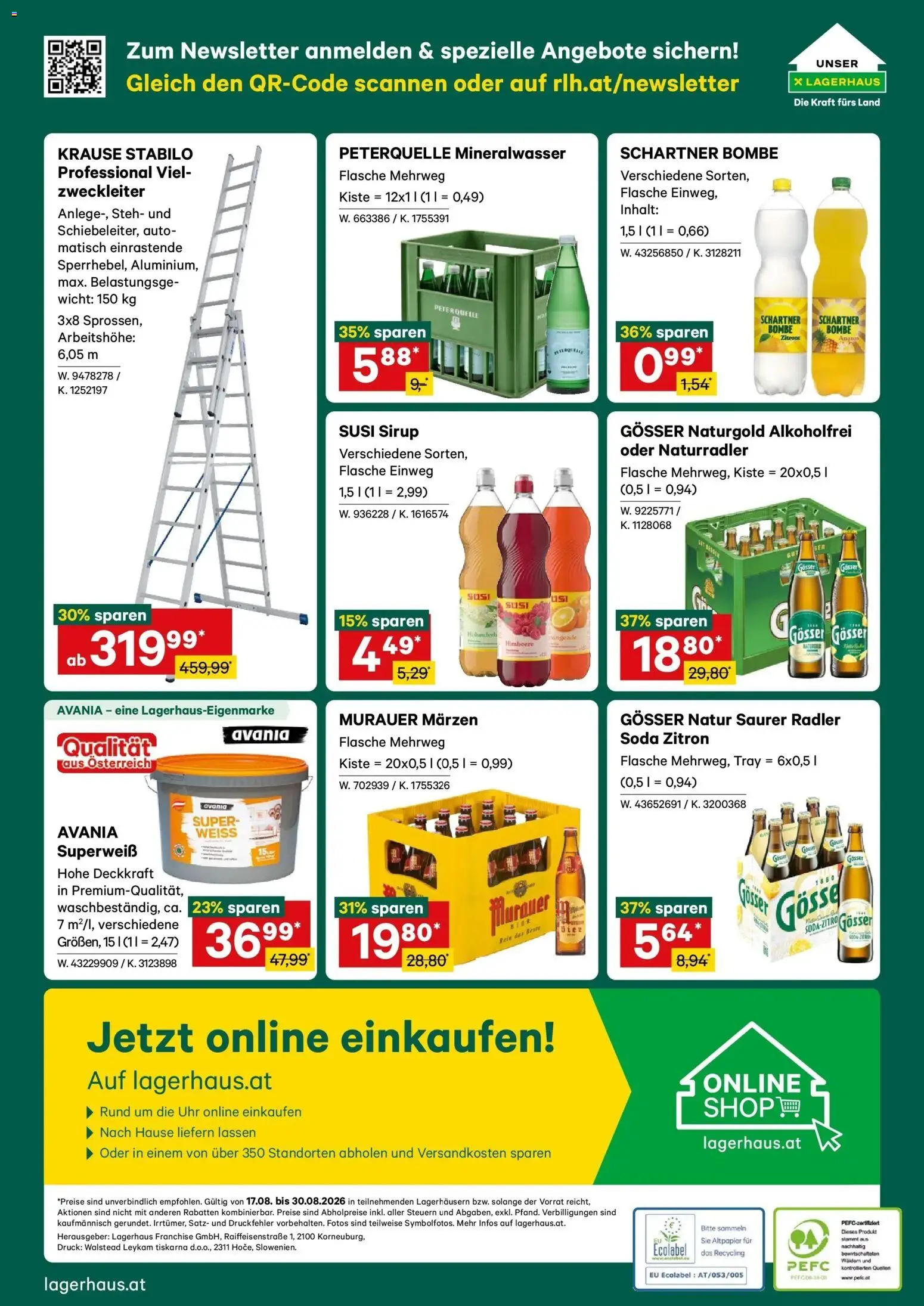 Lagerhaus - Wochen Angebote gültig ab 17.08.2026 | Seite: 10 | Produkte: Zitrone, Himbeere, Uhr, Mineralwasser