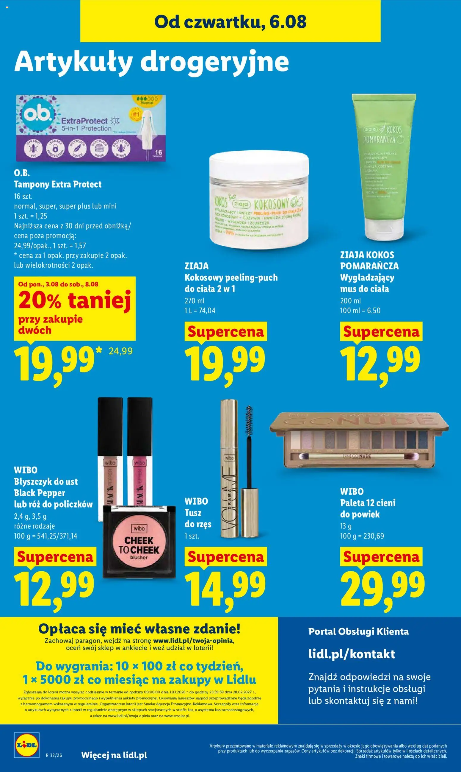 Lidl Polsko leták od 06.08.2026 | Strana: 84 | Produkty: Ziaja, Kokos, Tampony