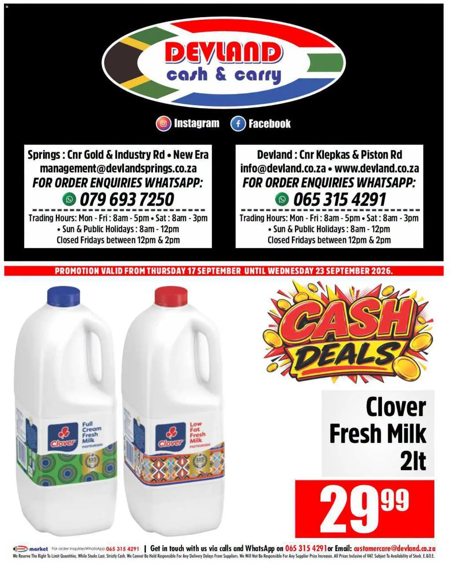 New Devland catalogue – valid from 17/09/2026 | Page: 4 | Products: Milk, Cream