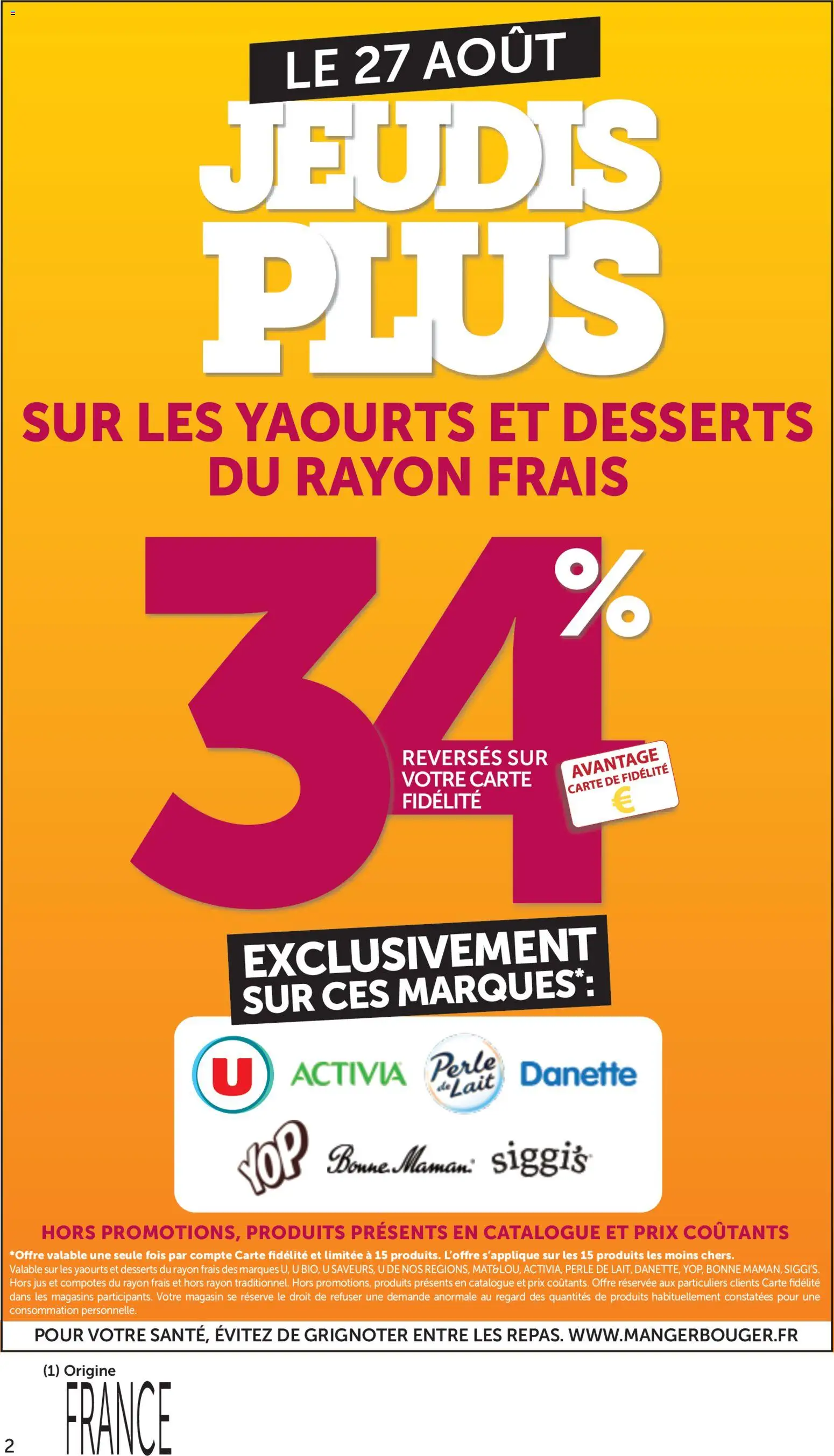 {H1} | Page: 2 | Produits: Yaourts, Lait, Jus, Bonne Maman
