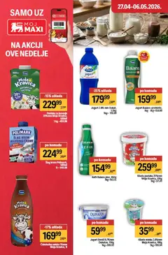 Maxi katalog - pregled Maxi kataloga - važi od 27.04.2026 | Strana: 28 | Proizvode: Mleko, Šlag krem, Jogurt, Pavlaka