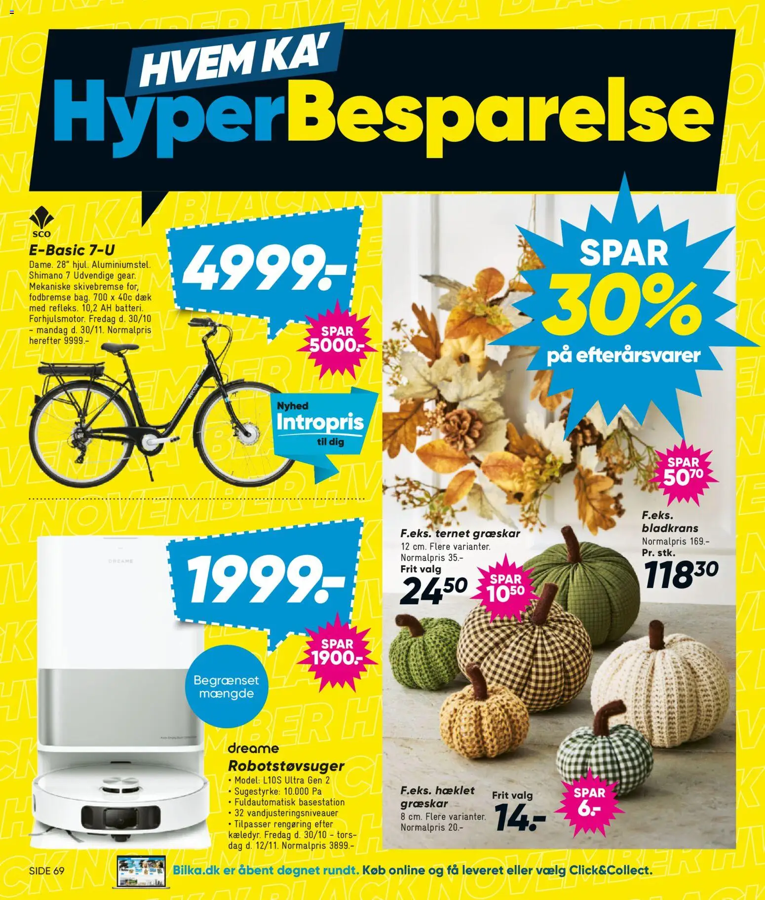 Bilka tilbudsavis – gyldig fra 30/10/2026 | Side: 4 | Produkter: Robotstøvsuger, Græskar