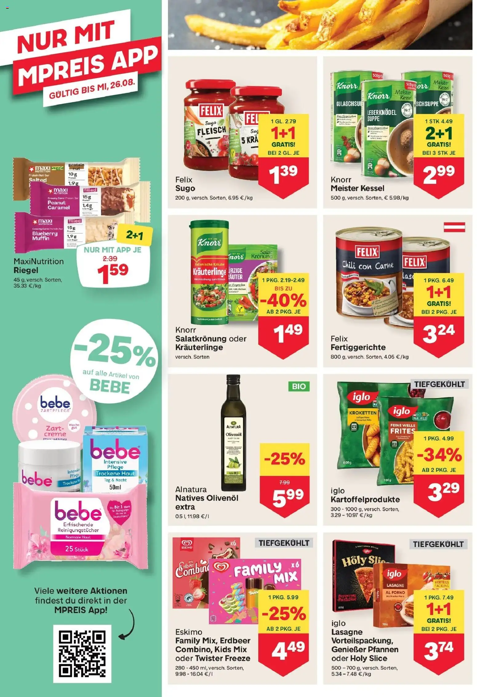 MPREIS Steyr von 20.08.2026 - Aktuelle Angebote | Seite: 8 | Produkte: Pasta, Fertiggerichte, Chili, Reinigungstücher