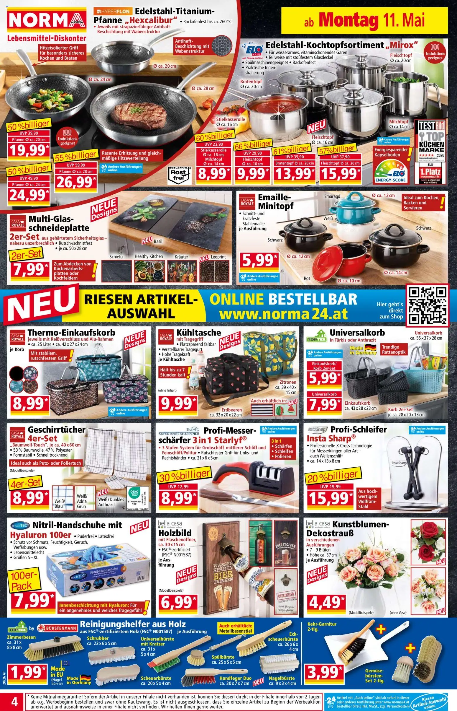 Norma Flugblatt gültig ab 11.05.2026 | Seite: 4 | Produkte: Erdbeeren, Gemüse, Bürste, Bier