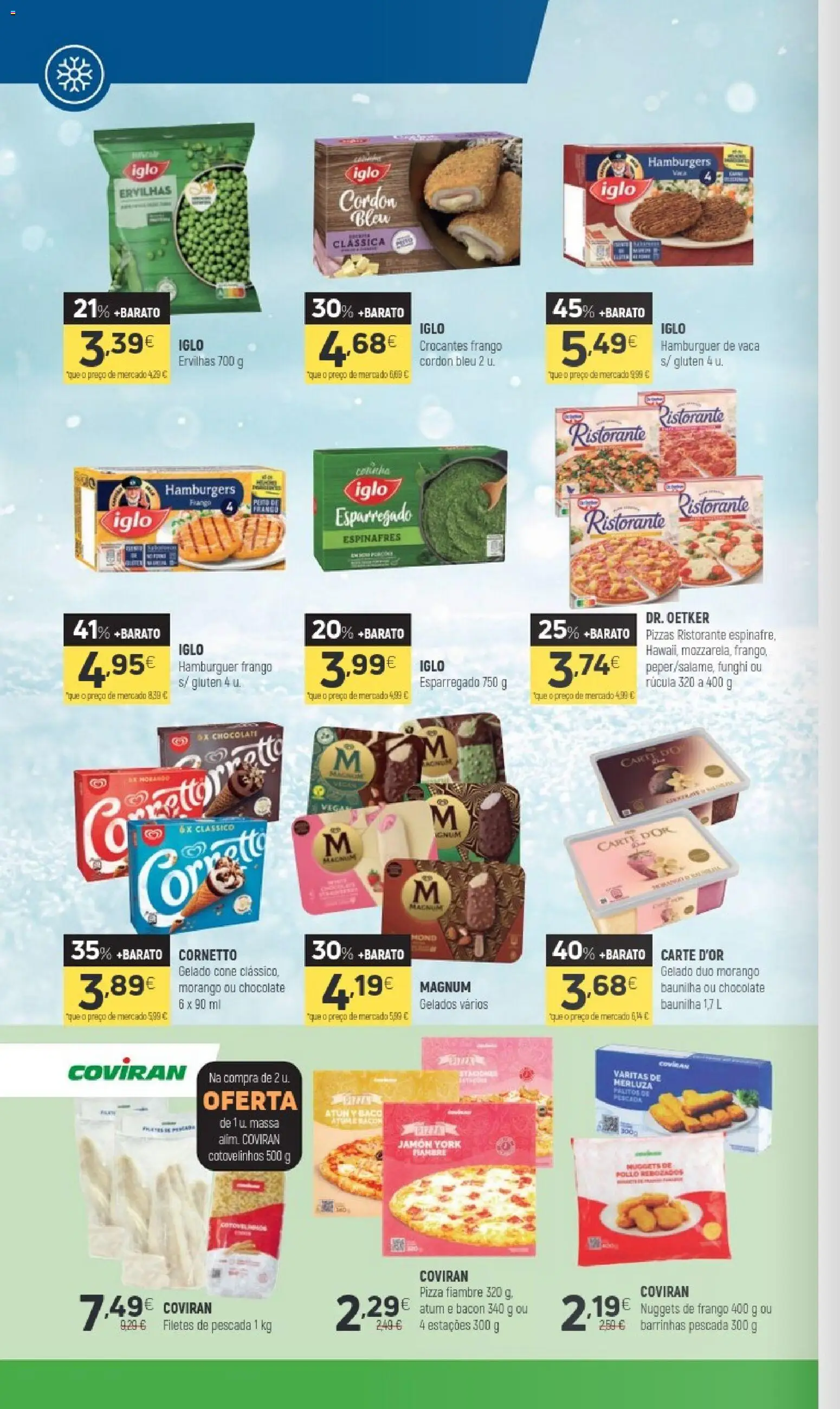 Coviran folheto │ válido de 21.04.2026 | Página: 6 | Produtos: Nuggets de frango, Hambúrguer, Gelado, Massa