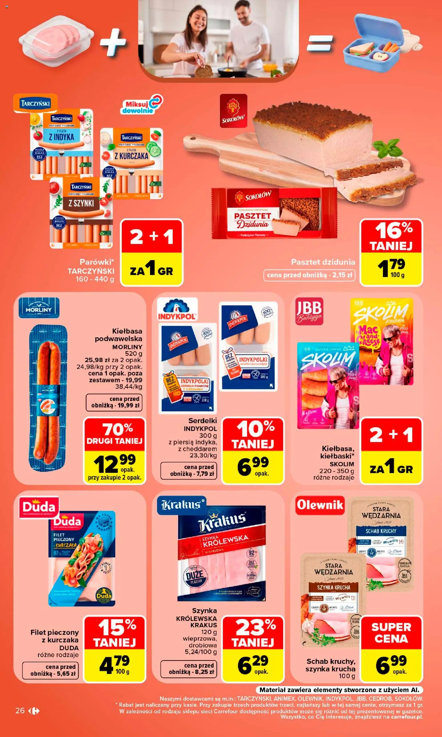 Carrefour gazetka od 10.08.2026 | Strona: 28 | Produkty: Kiełbasa, Szynka, Filet, Kiełbasa podwawelska