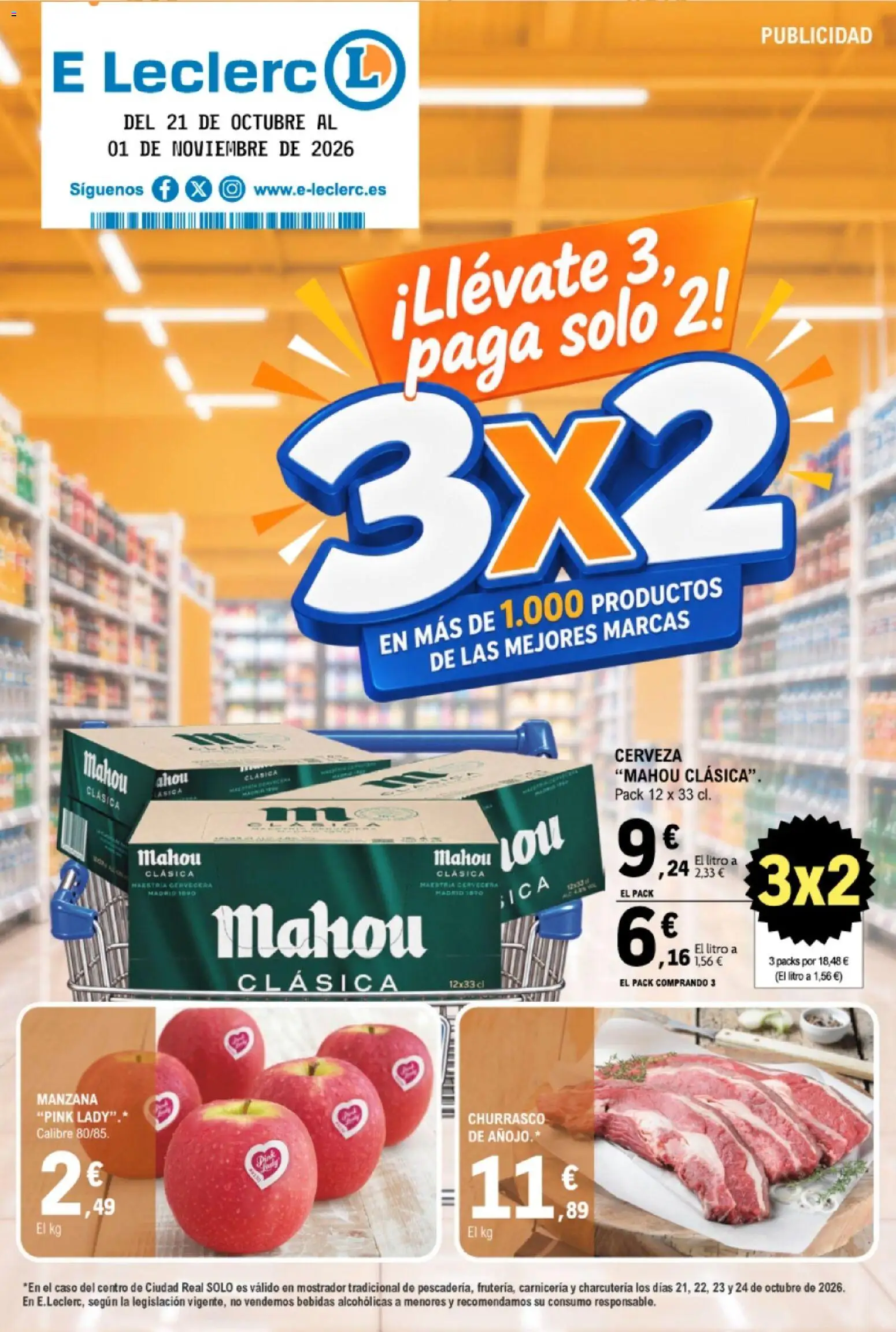 E.Leclerc - Soria │ válido desde el 21/10/2026 | Página: 1 | Productos: Cerveza, Manzana, Bebidas