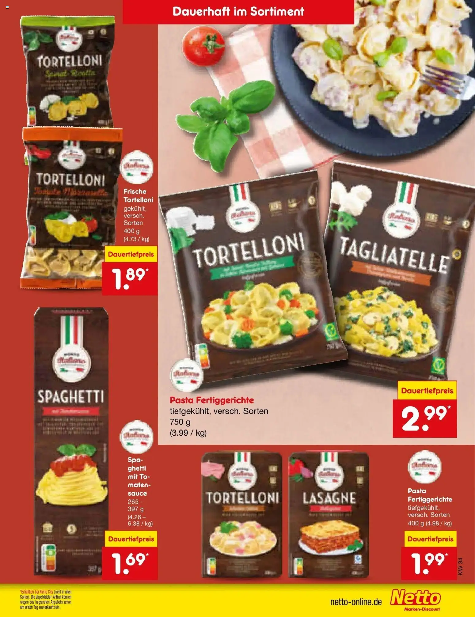 Netto Marken-Discount Prospekt Gemmingen – gültig ab 17.08.2026 | Seite: 15 | Produkte: Spaghetti, Lasagne, Fertiggerichte, Pasta
