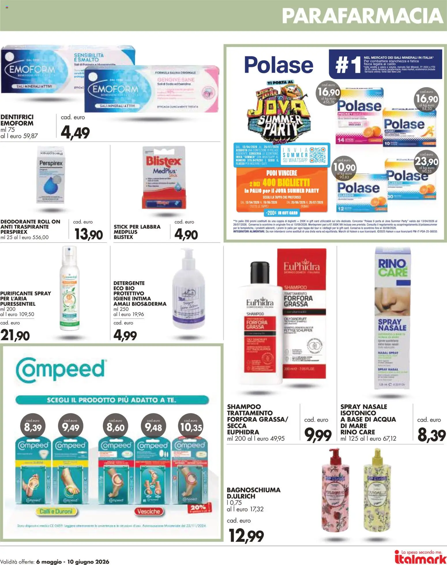 Volantino Italmark del 06.05.2026 | Pagina: 15 | Prodotti: Shampoo, Deodorante, Detergente, Acqua