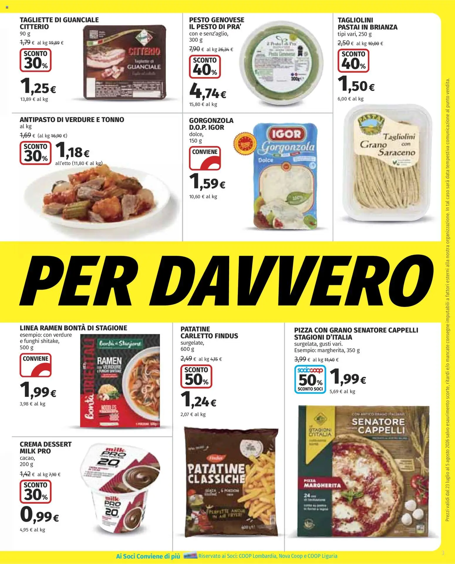 Volantino COOP del 23/07/2026 | Pagina: 3 | Prodotti: Pizza, Patatine, Tonno, Guanciale