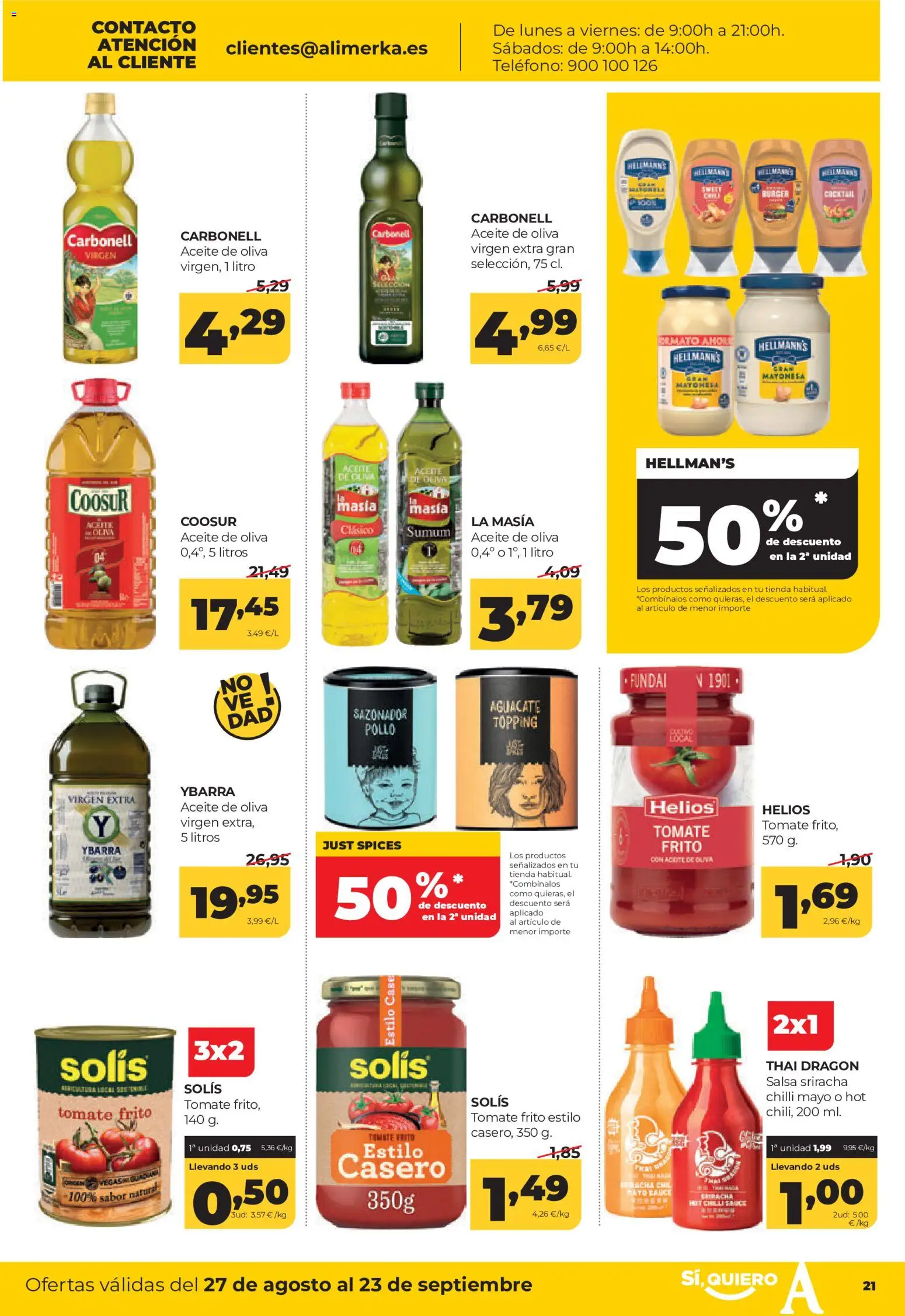 Alimerka folleto Asturias │ válido desde el 27/08/2026 | Página: 23 | Productos: Aguacate, Aceite, Sazonador, Aceite de oliva