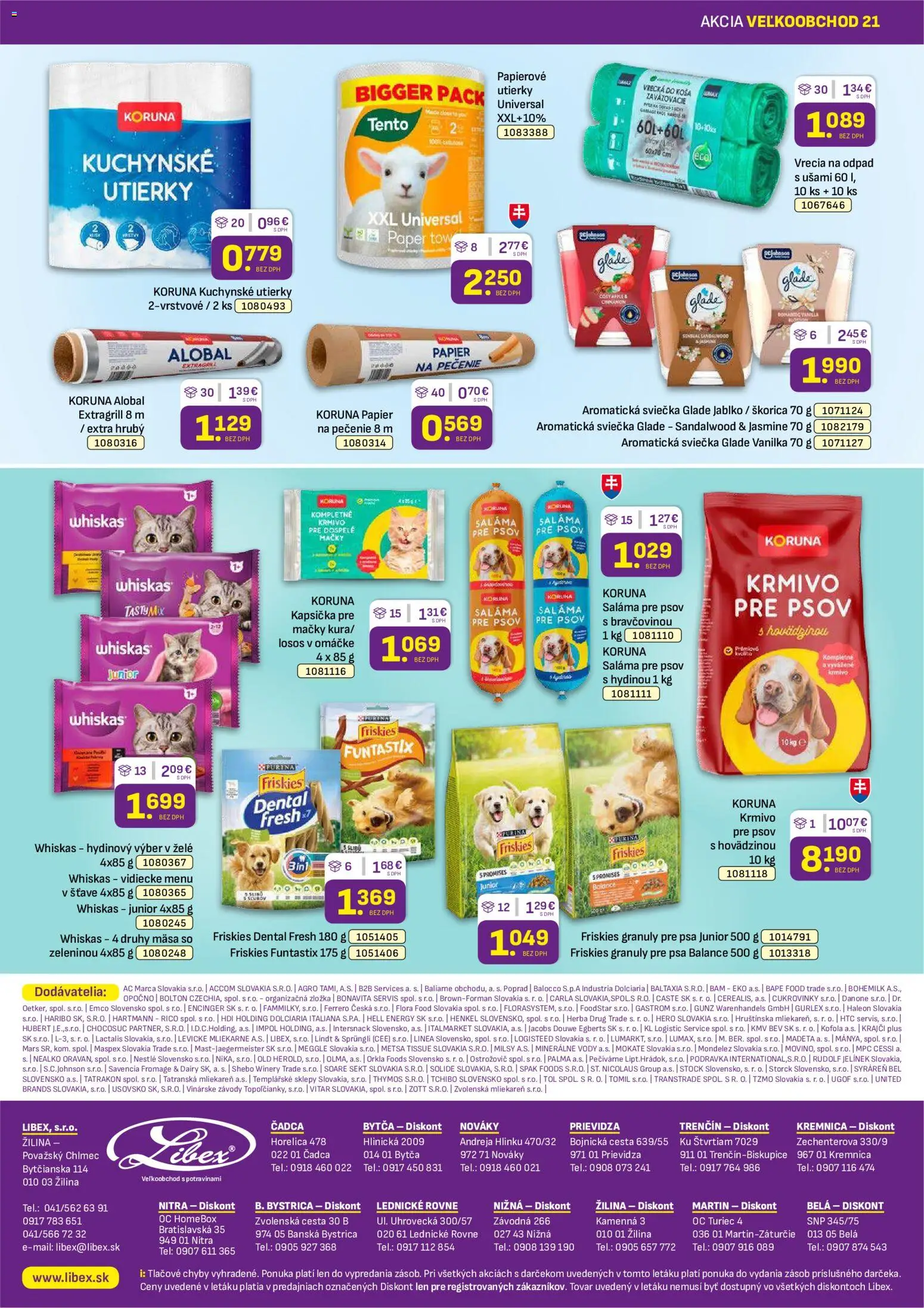 Nové Libex akcie – leták je platný od 19.10.2026 | Strana: 40 | Produkty: Friskies, Whiskas, Cukrovinky, Flora