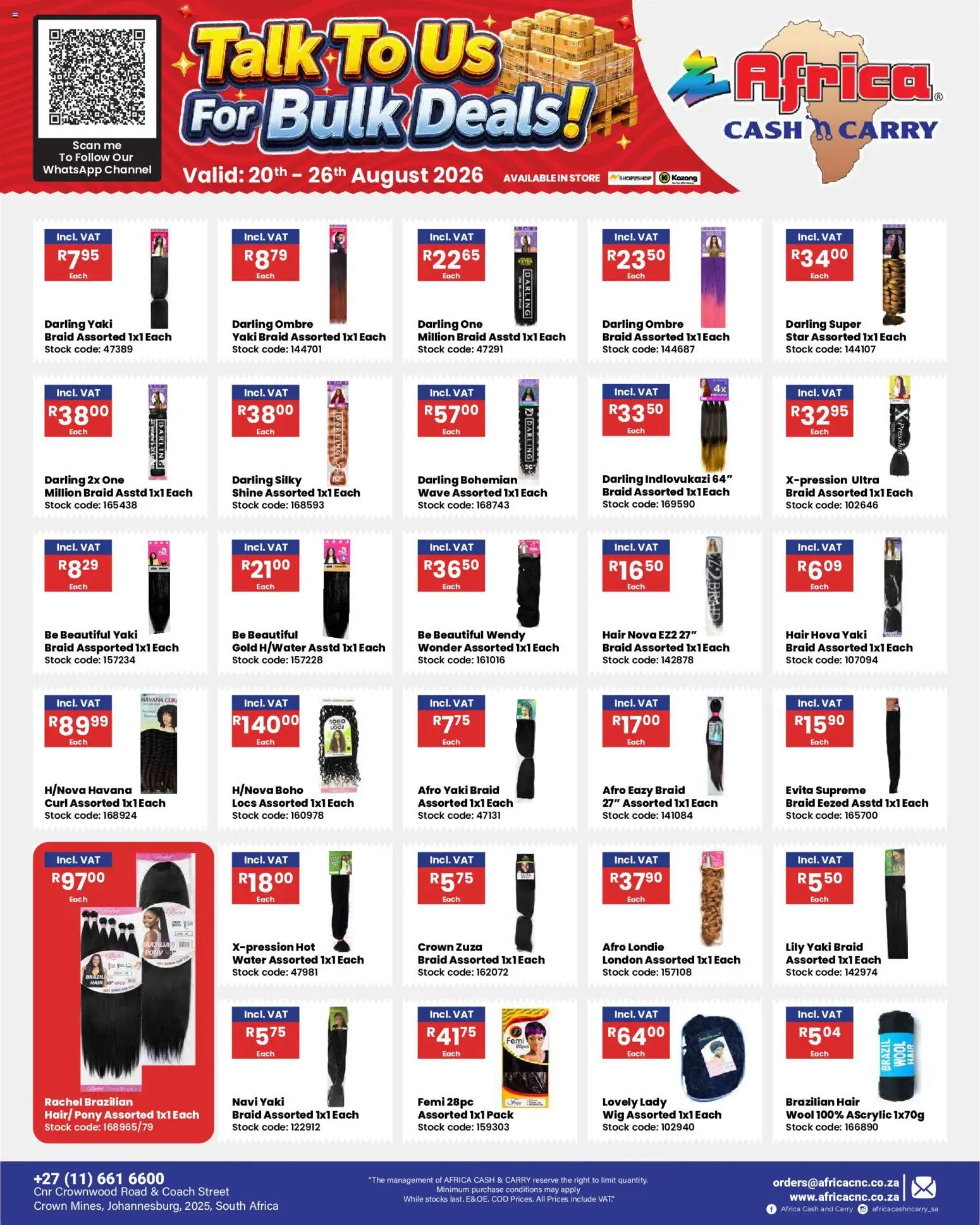 New Africa Cash & Carry catalogue – valid from 20/08/2026 | Page: 25 | Products: Havana, Stock, Water