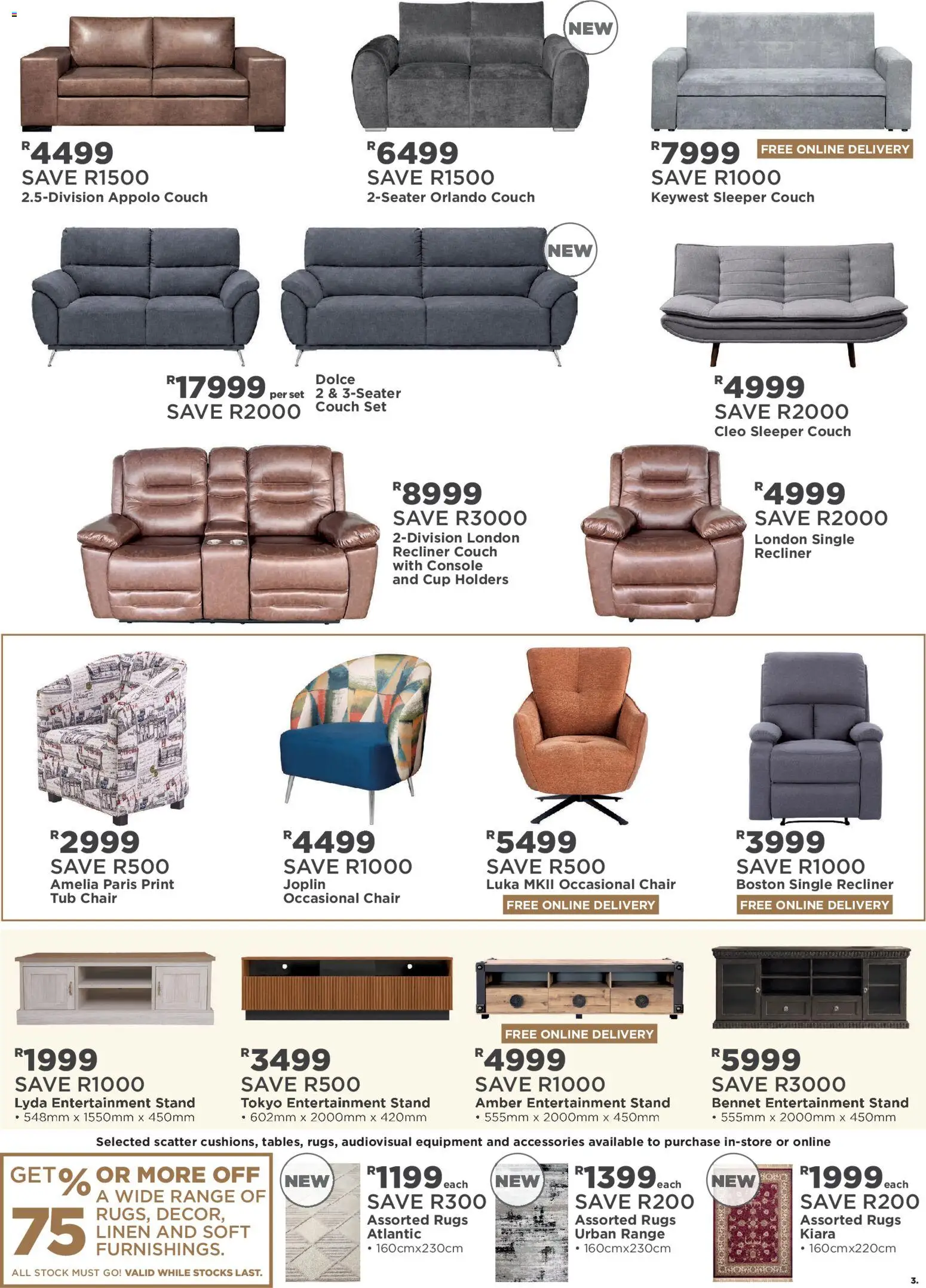 New House and Home catalogue – valid from 08.06.2026 | Page: 3 | Products: Couch, Chair, Stock